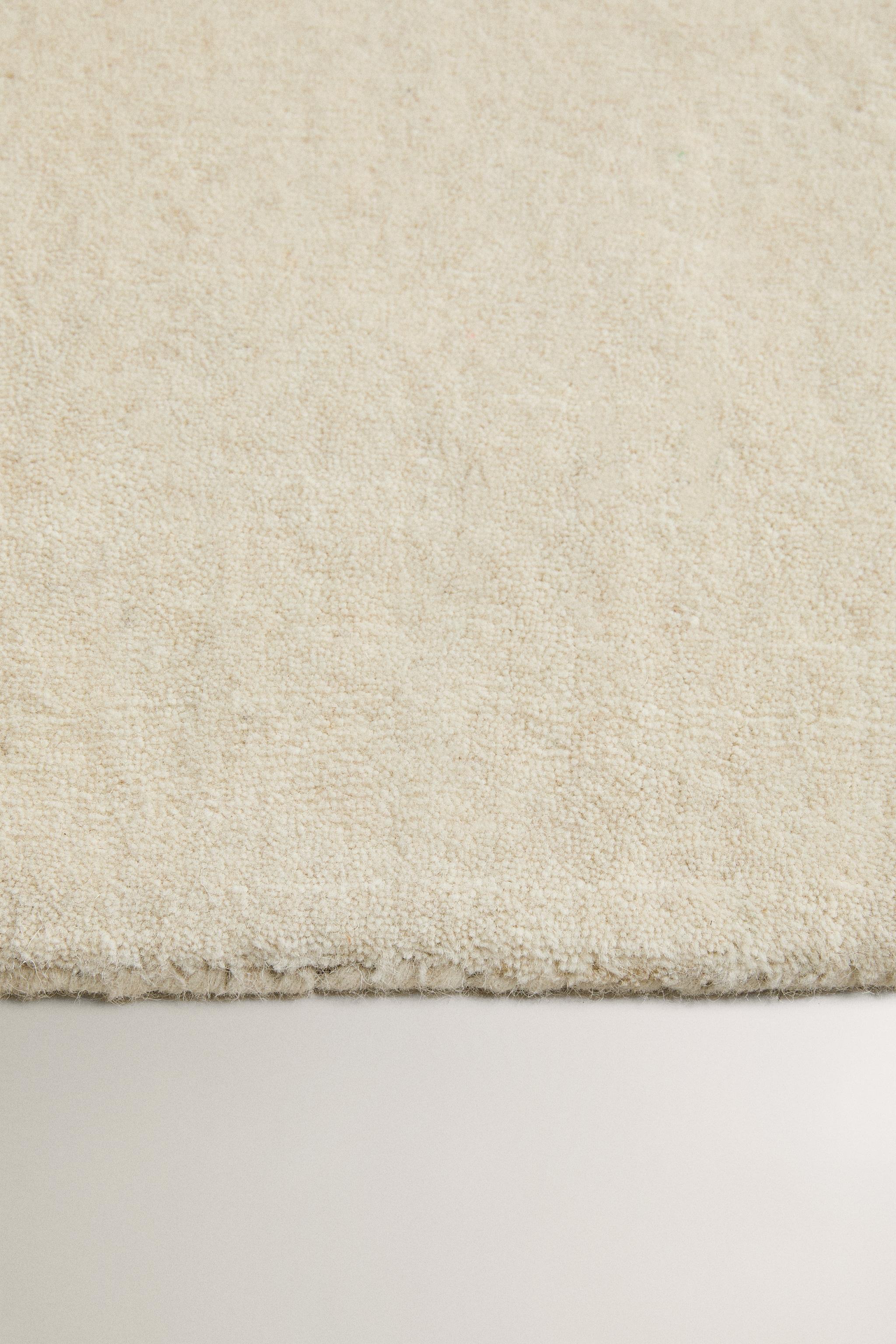 PLAIN WOOL COTTON AREA RUG