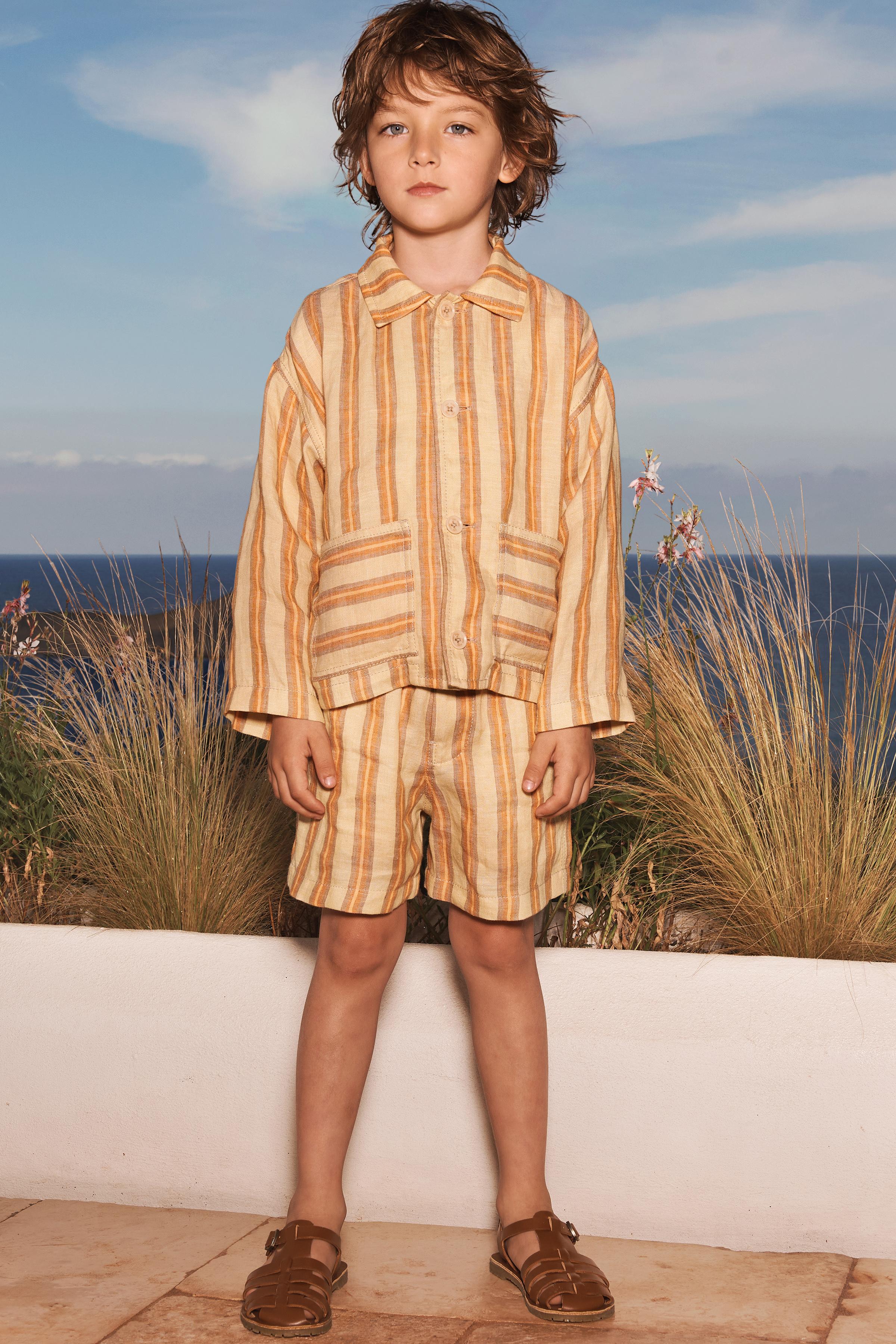 STRIPED 100% LINEN SHORTS LIMITED EDITION