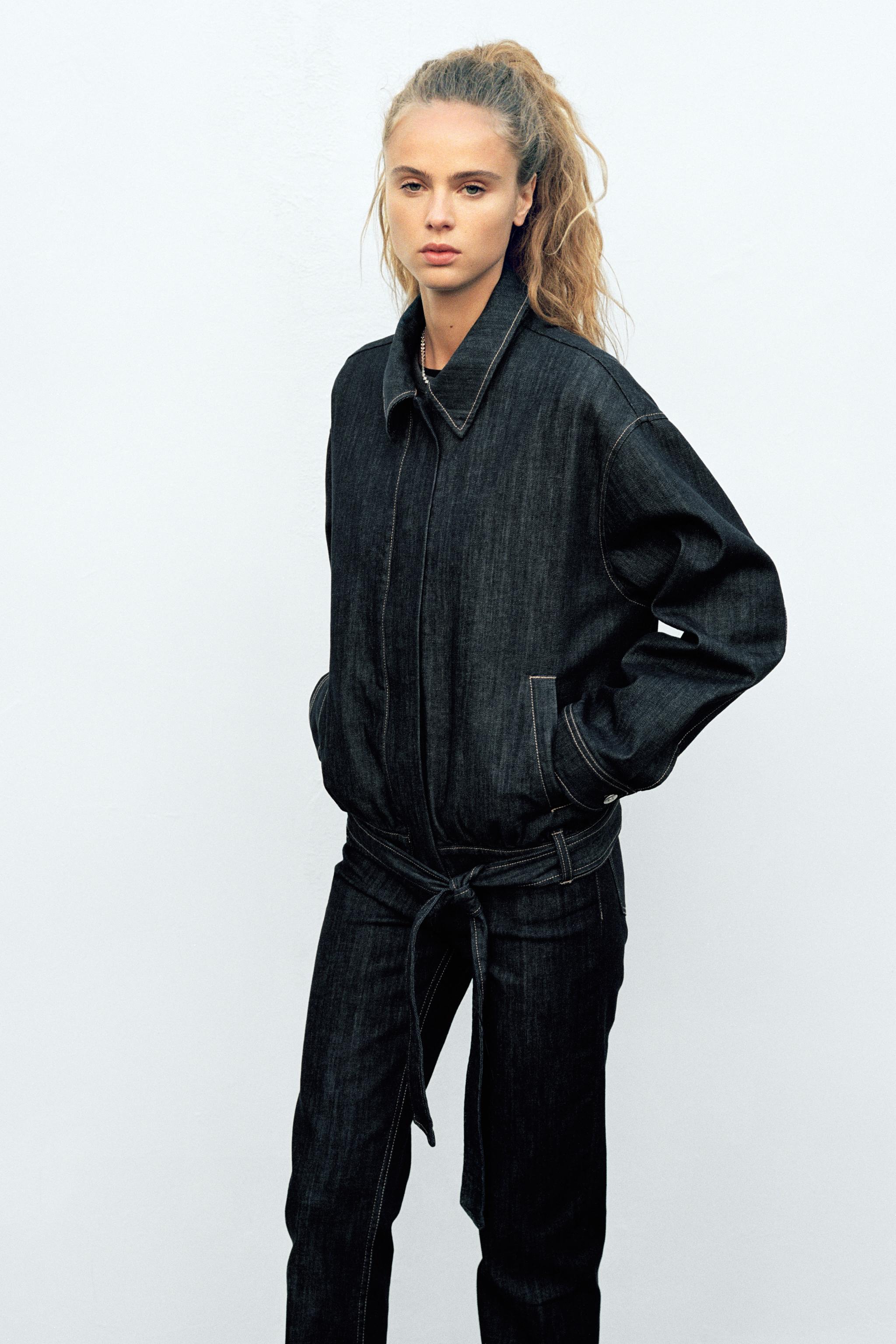 BELTED TRF DENIM JACKET