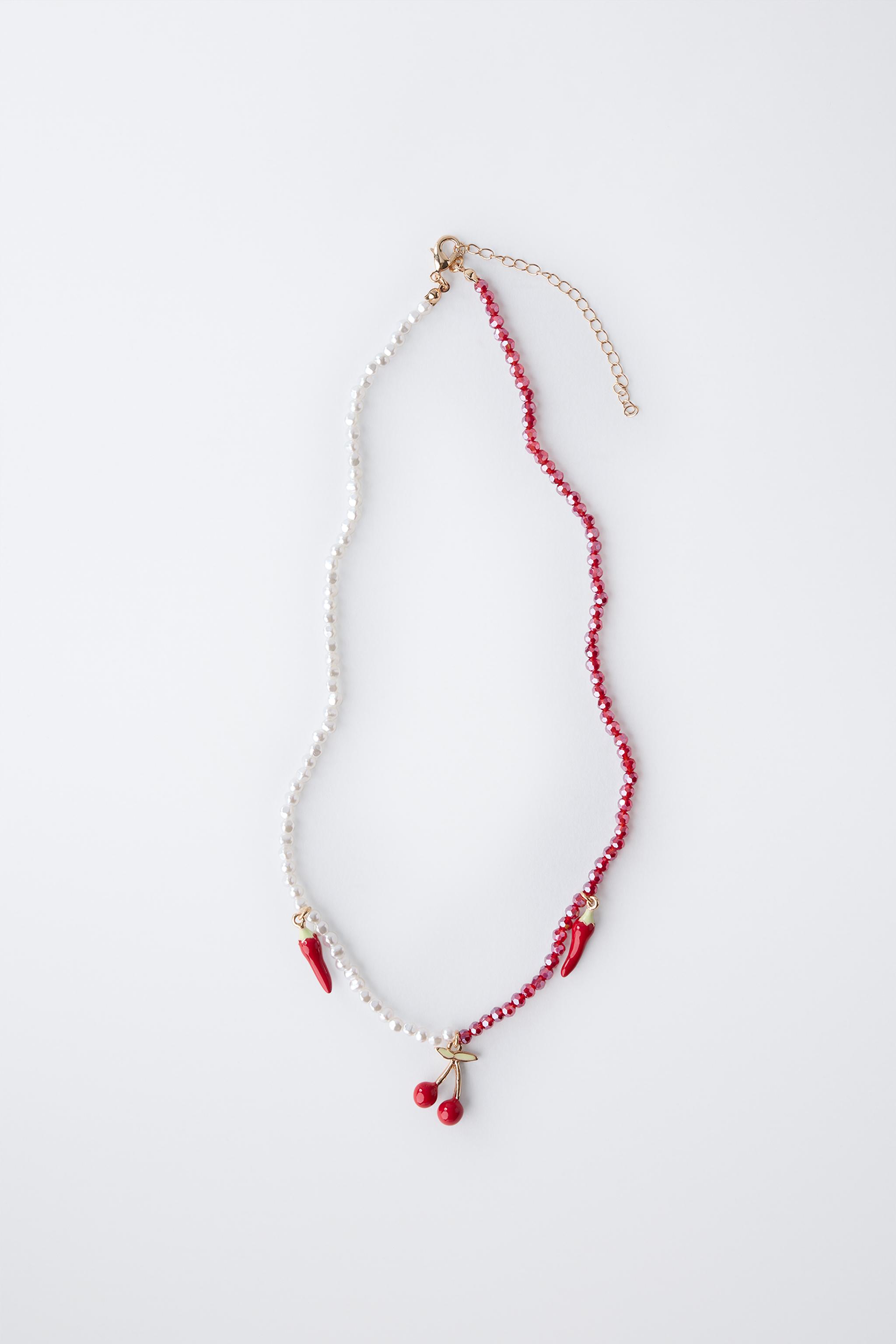 PEPPER AND CHERRY BEADED PENDANT
