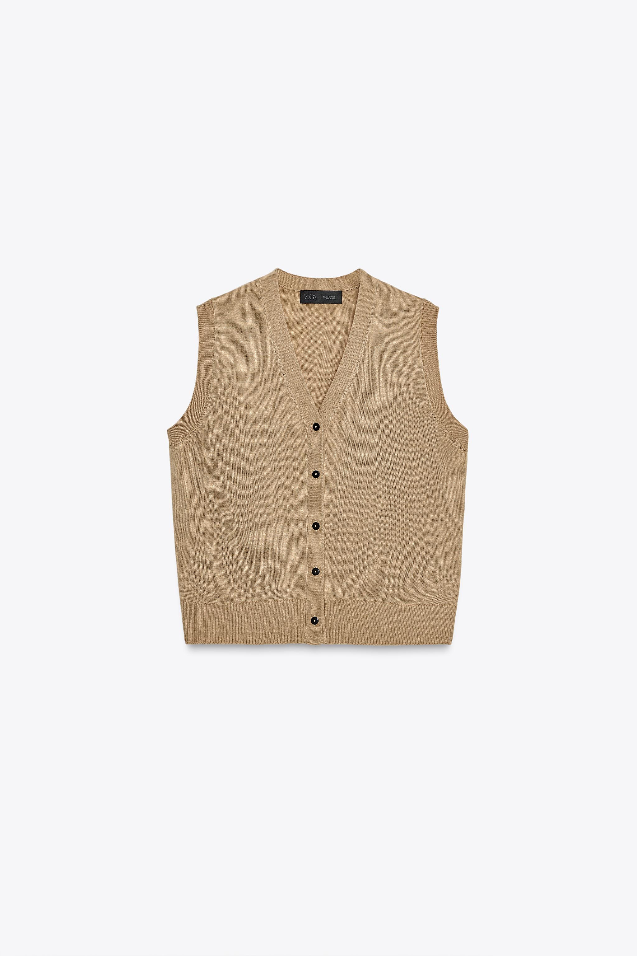 PLAIN KNIT VEST TOP