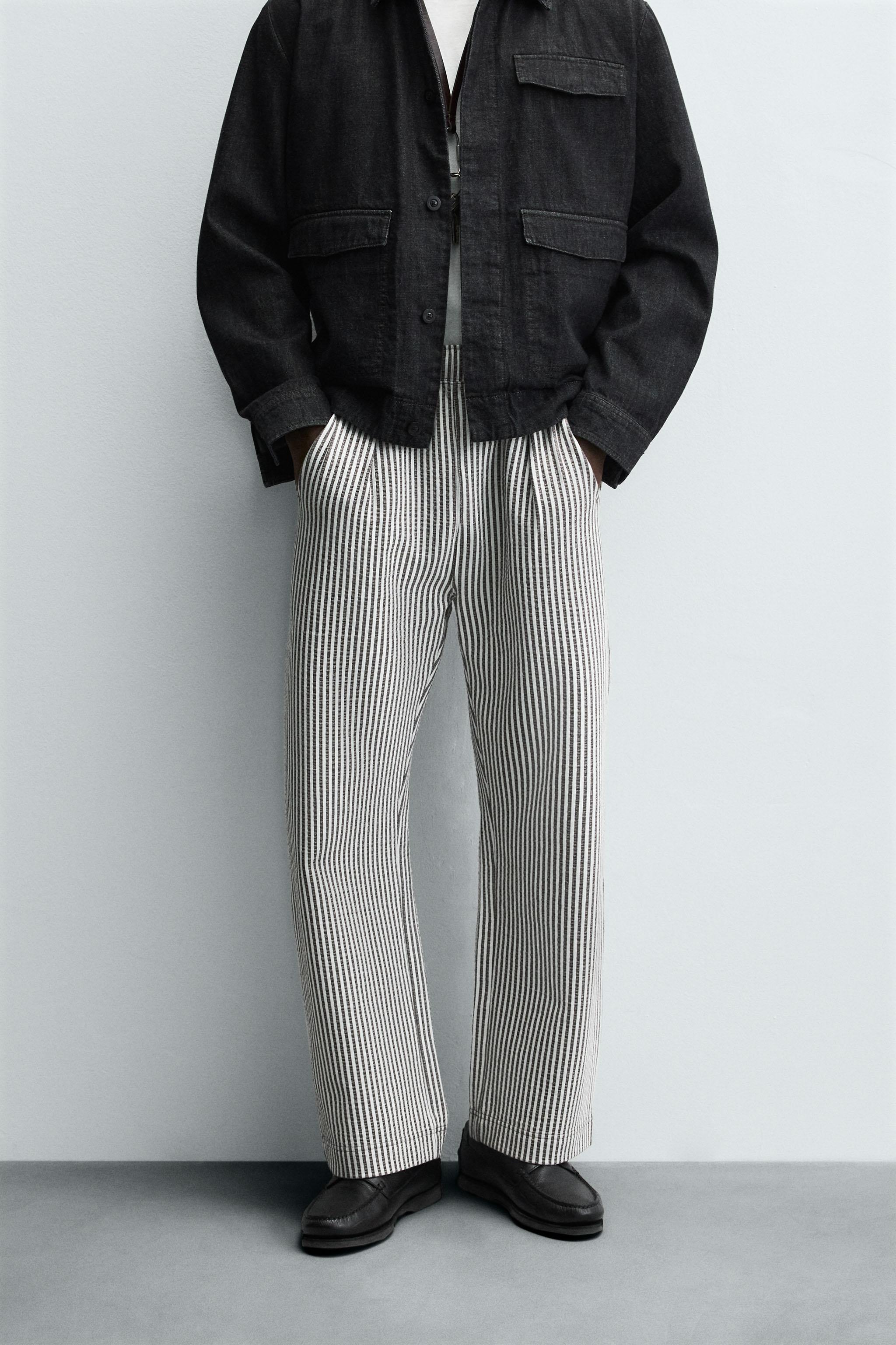 STRIPED SEERSUCKER COMFORT PANTS