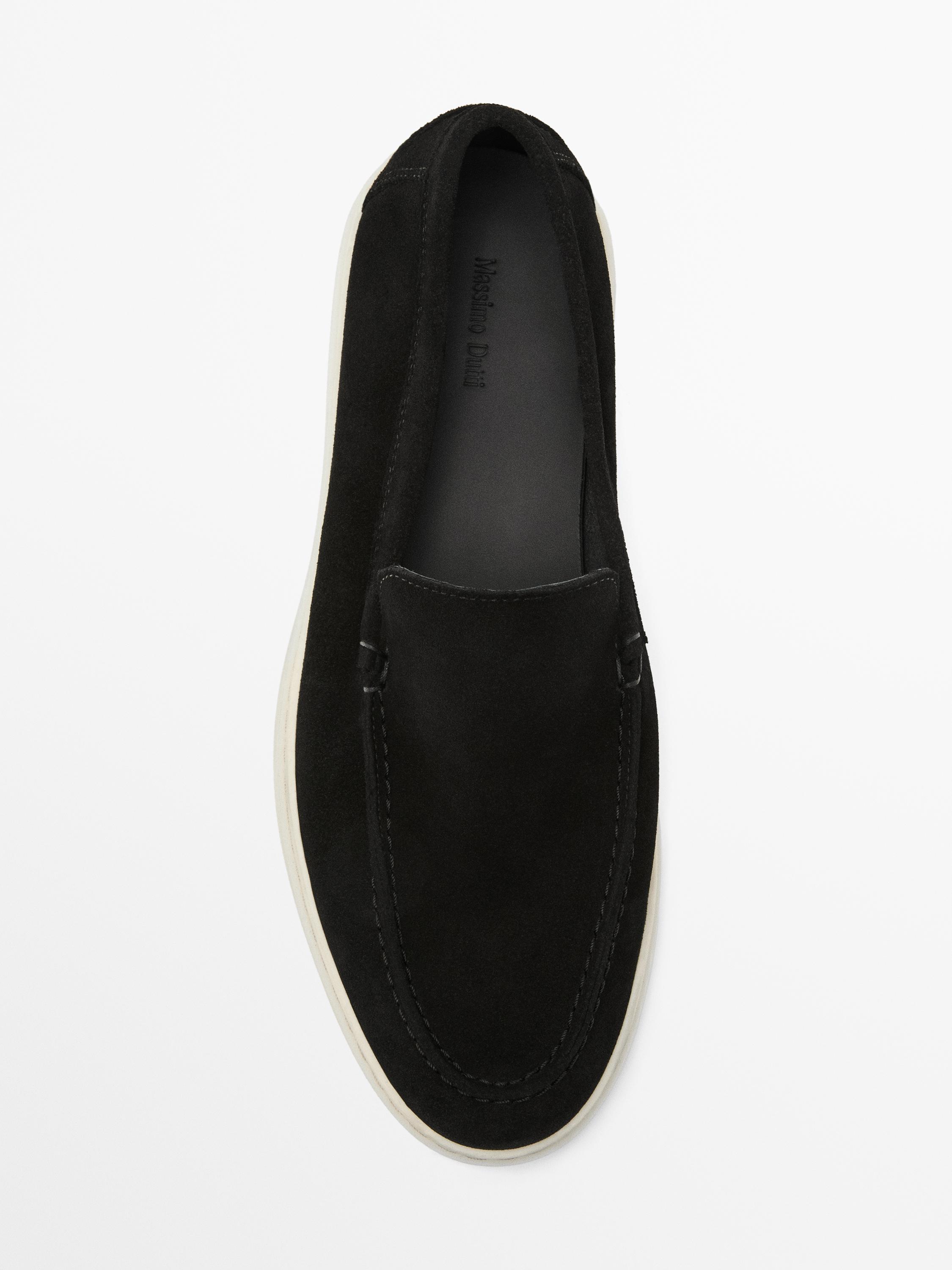 Split leather loafers