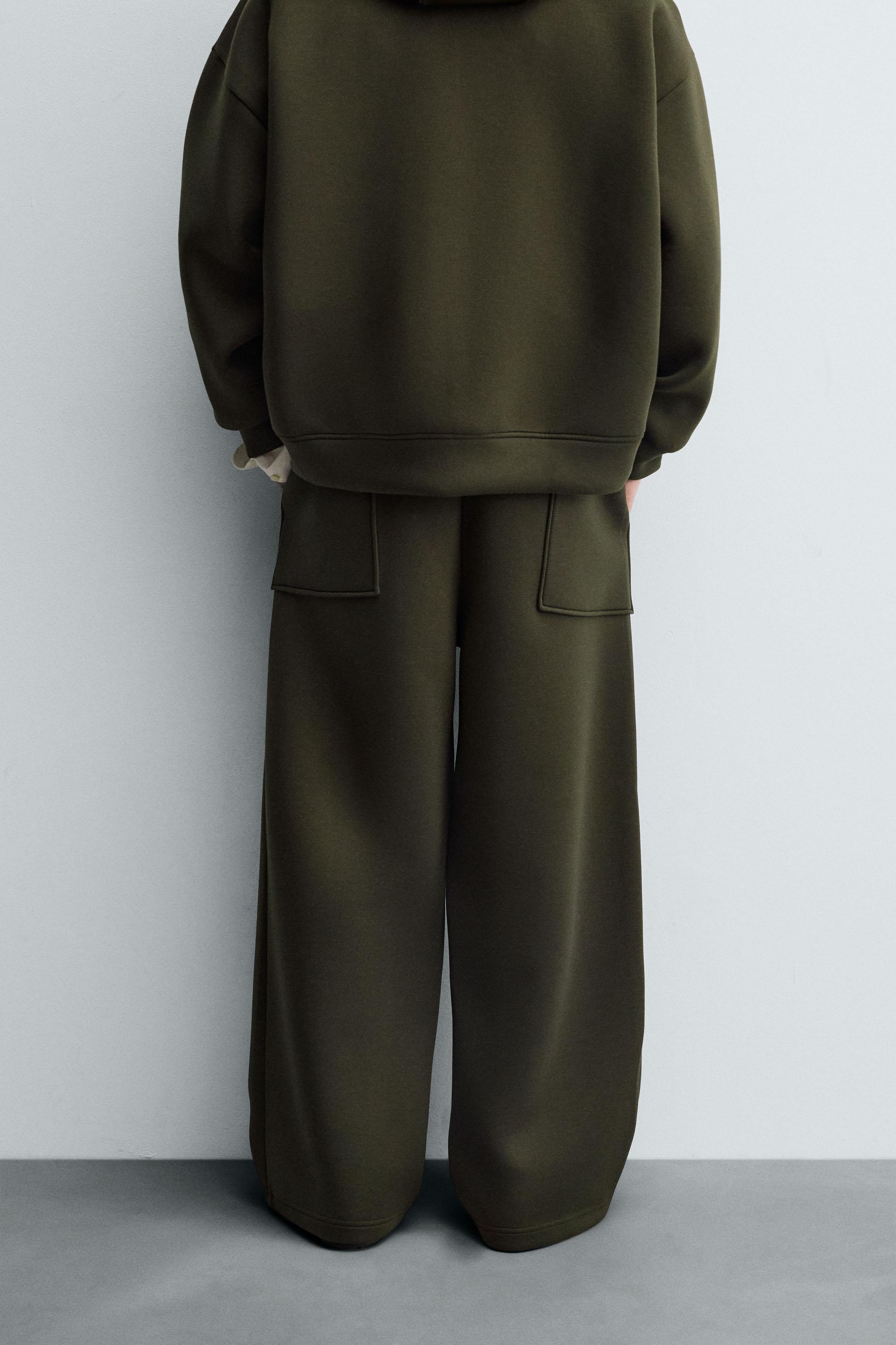 WIDE FIT NEOPRENE EFFECT PANTS