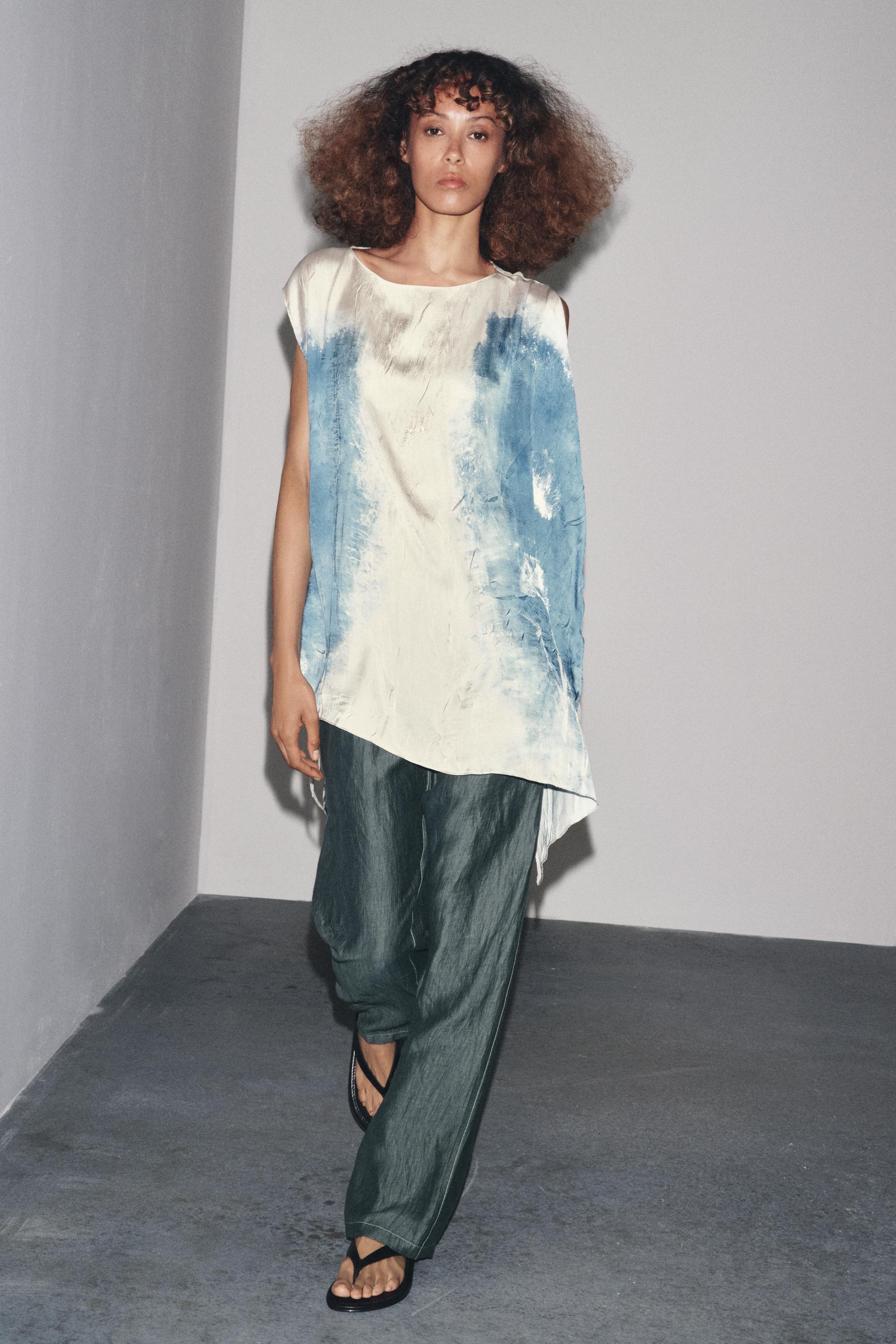 LINEN PANTS WITH CONTRAST STITCHING