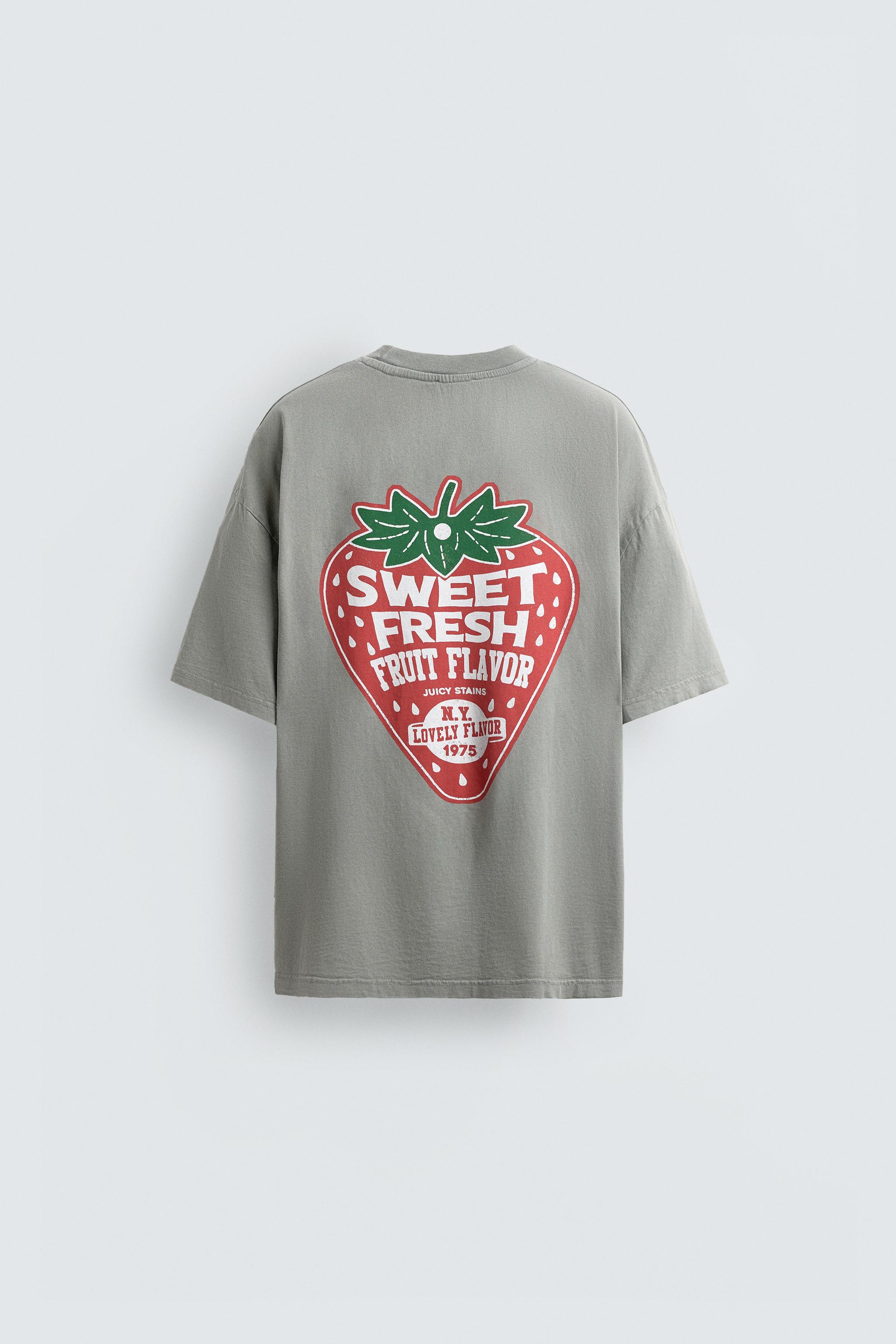 WASHED T-SHIRT WITH COMBINED PRINT