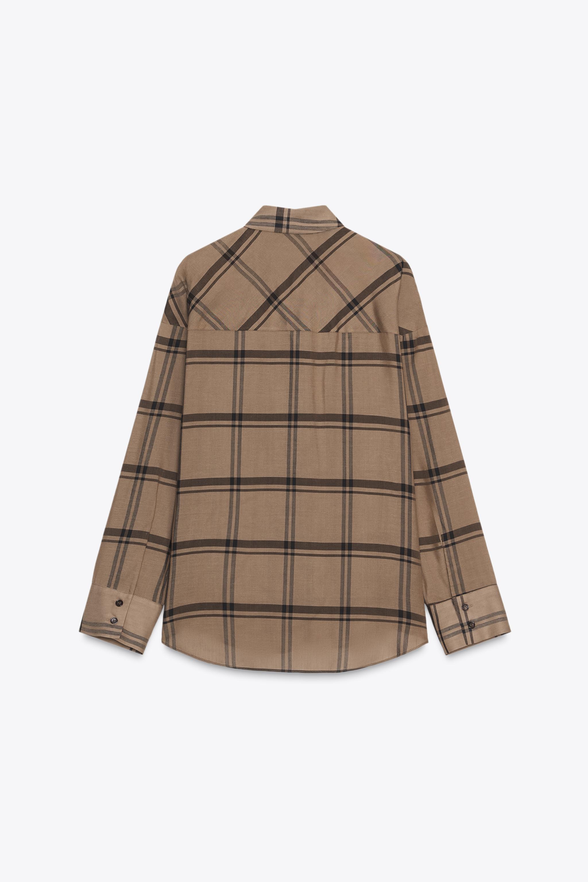 PLAID SCARF COLLAR SHIRT ZW COLLECTION