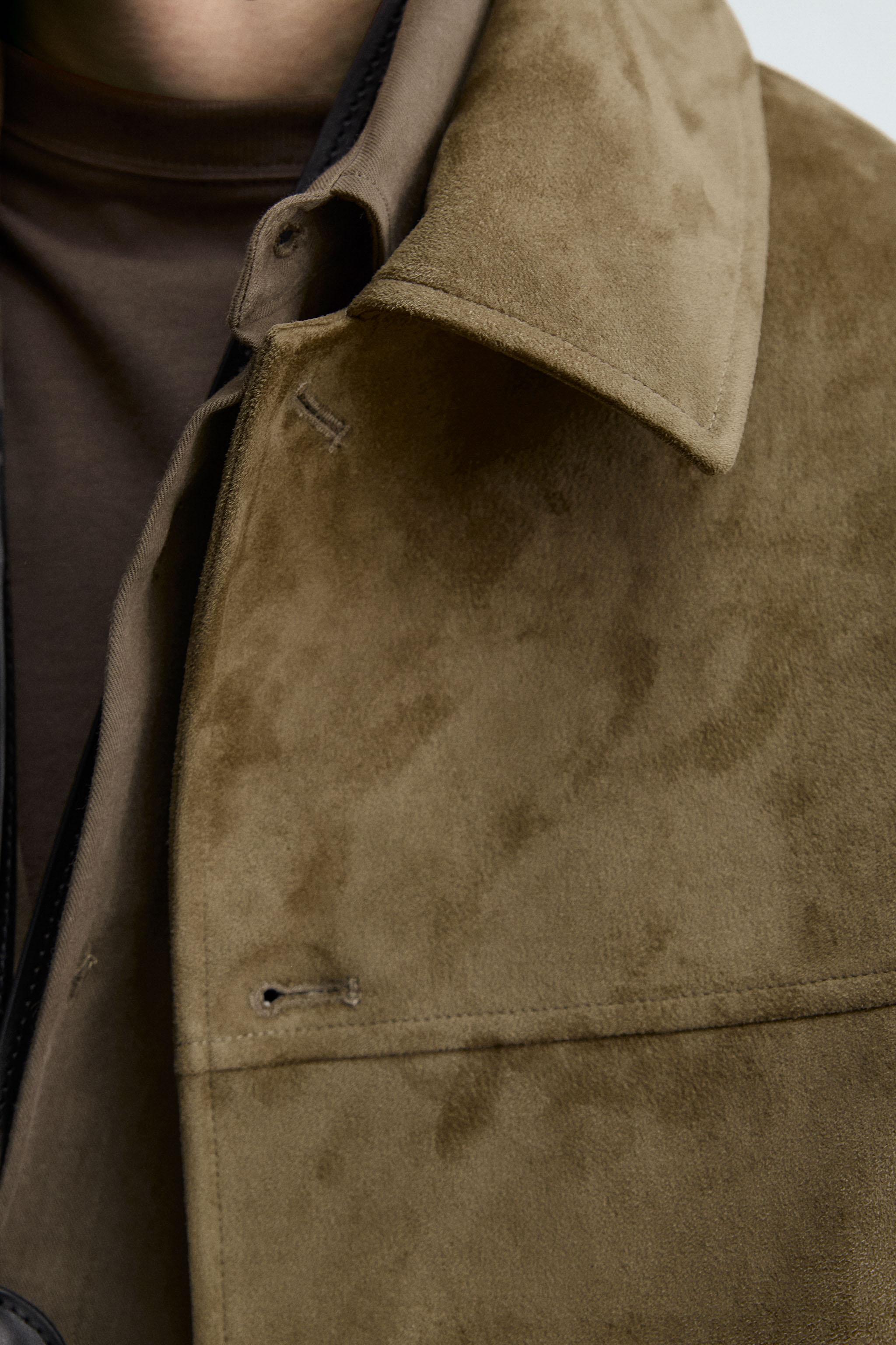 REGULAR FIT FAUX SUEDE JACKET