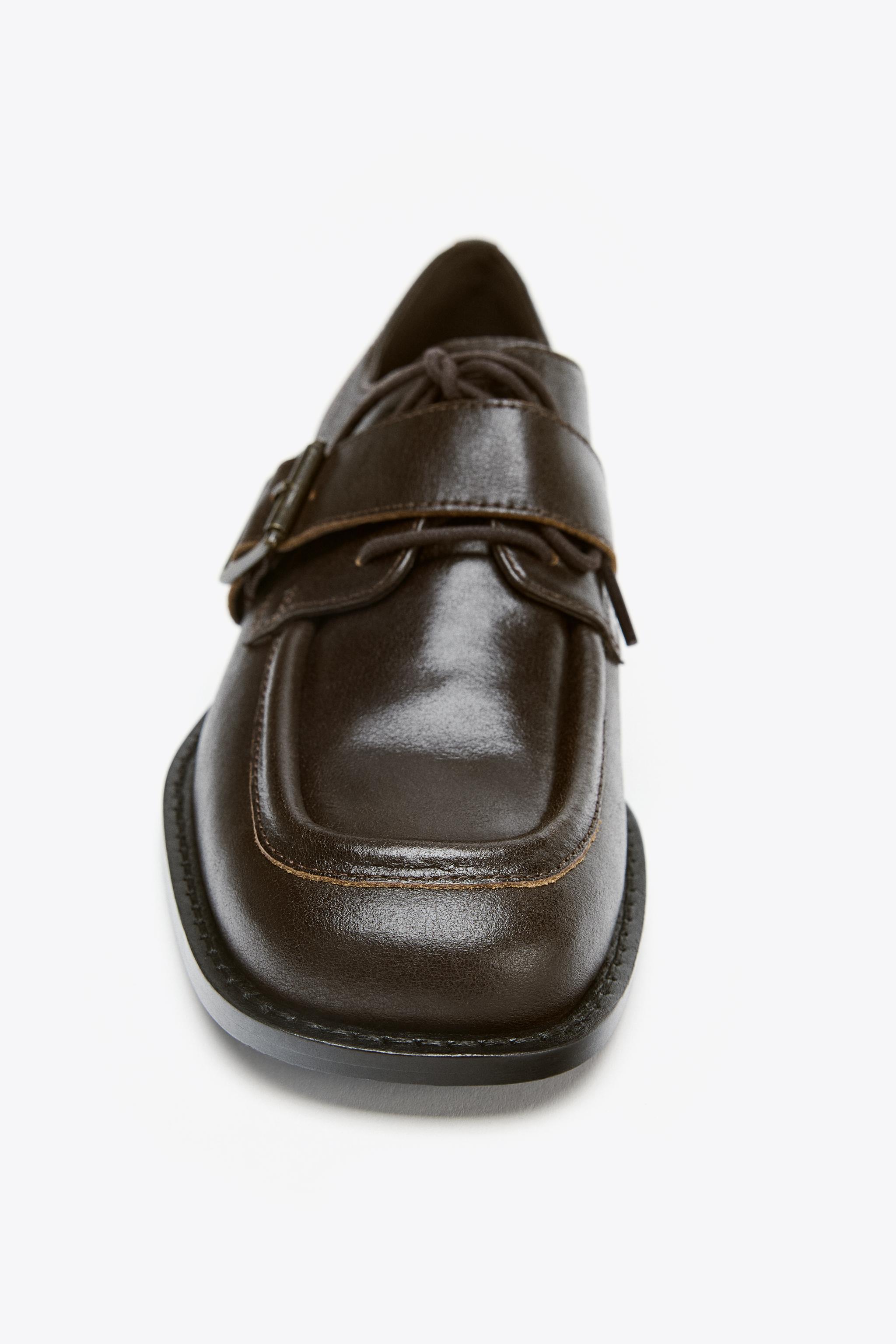 LEATHER BUCKLE LOAFERS