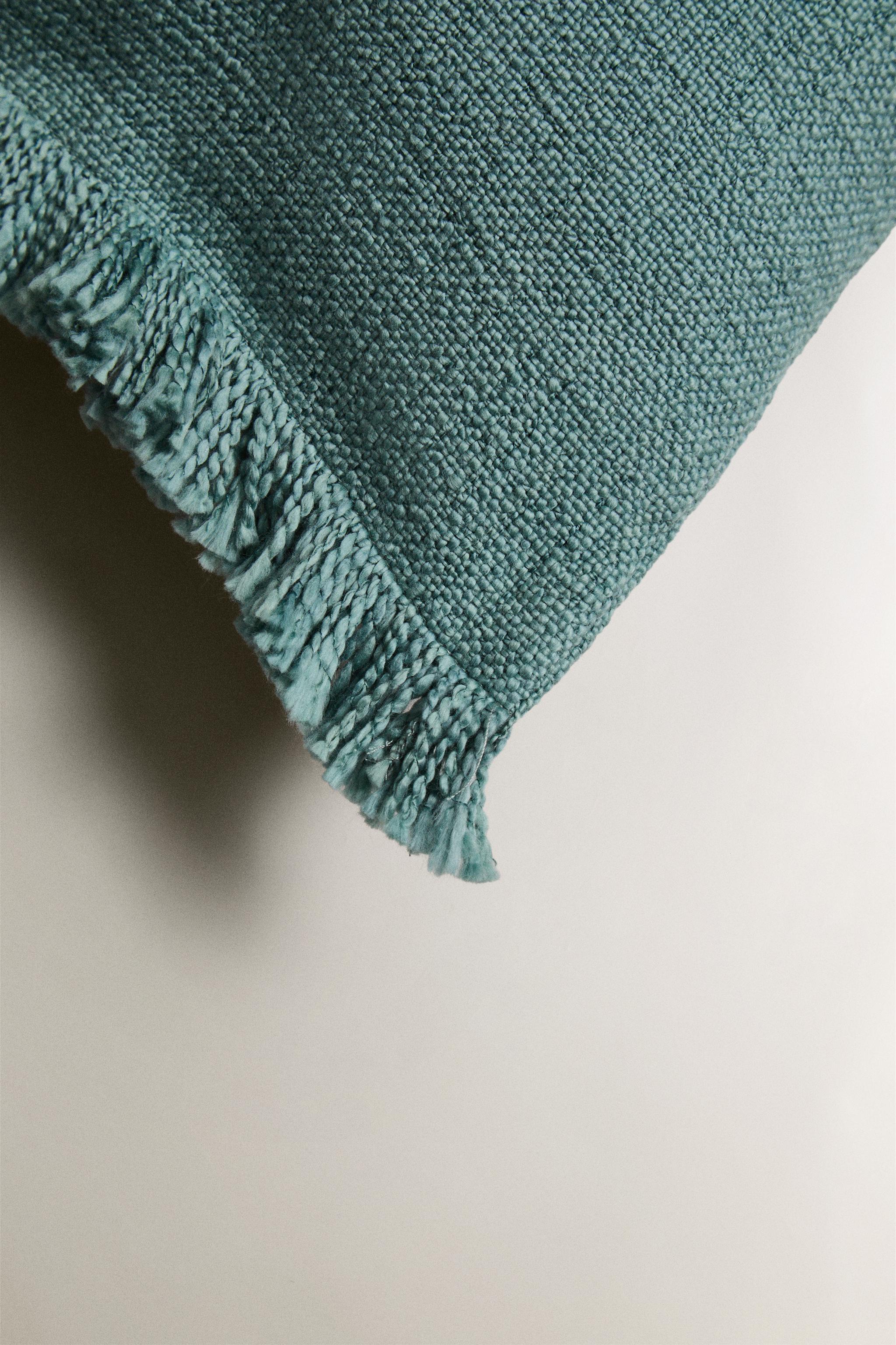 FRINGED THROW PILLOW COVER