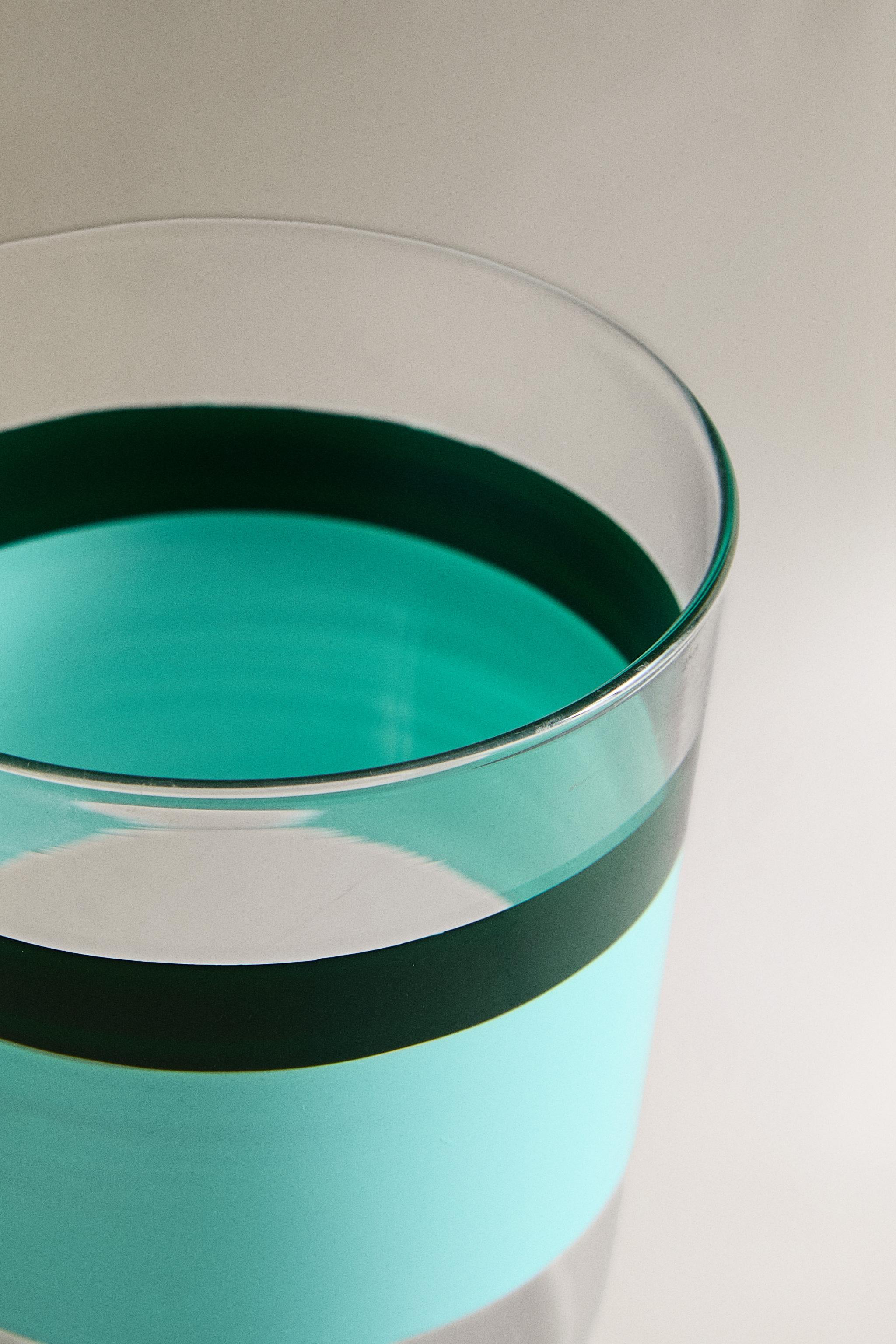 BOROSILICATE GLASS TUMBLER WITH STRIPES X COLLAGERIE