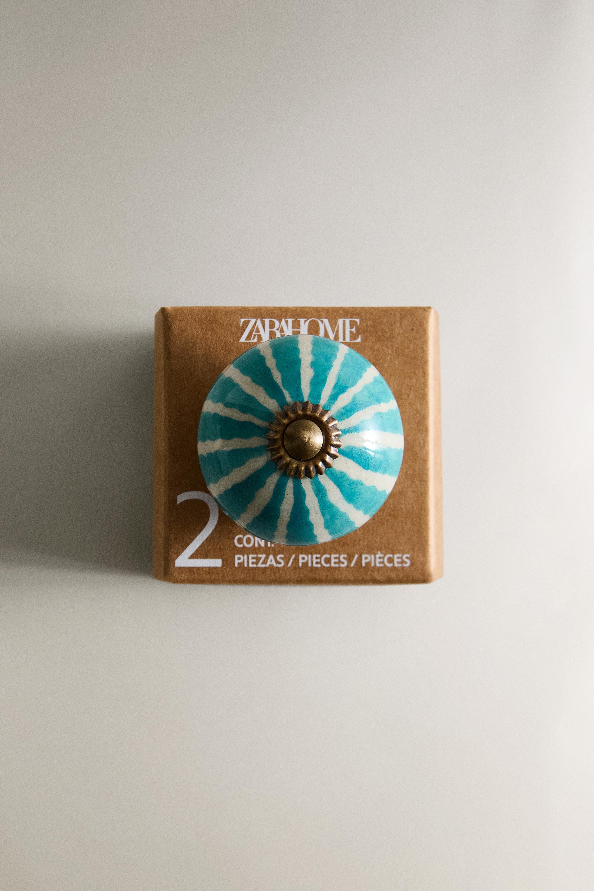 SET OF CERAMIC FLOWER KNOBS (SET OF 2)