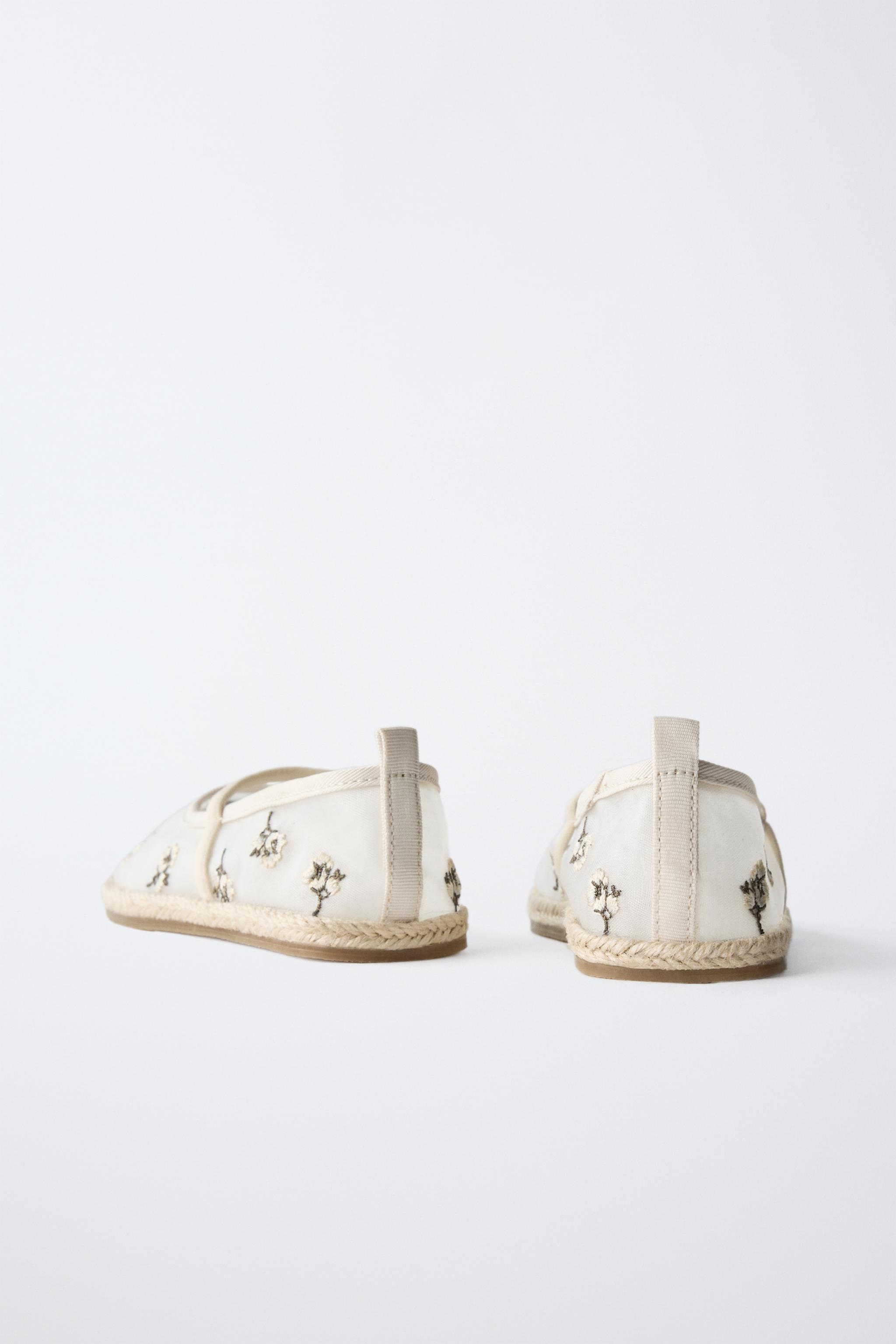 EMBROIDERED JUTE BALLET FLATS