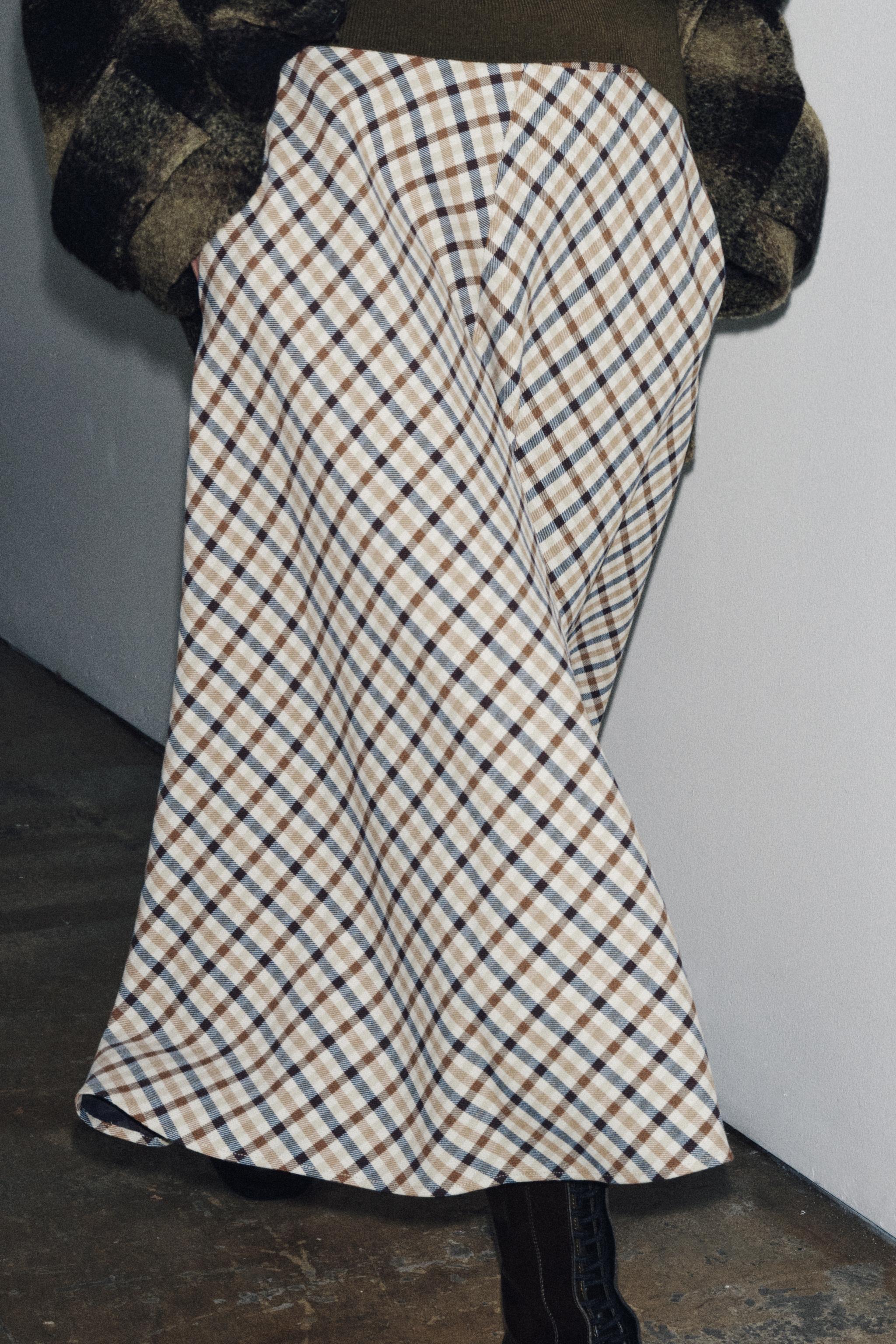 PLAID CAPE SKIRT ZW COLLECTION