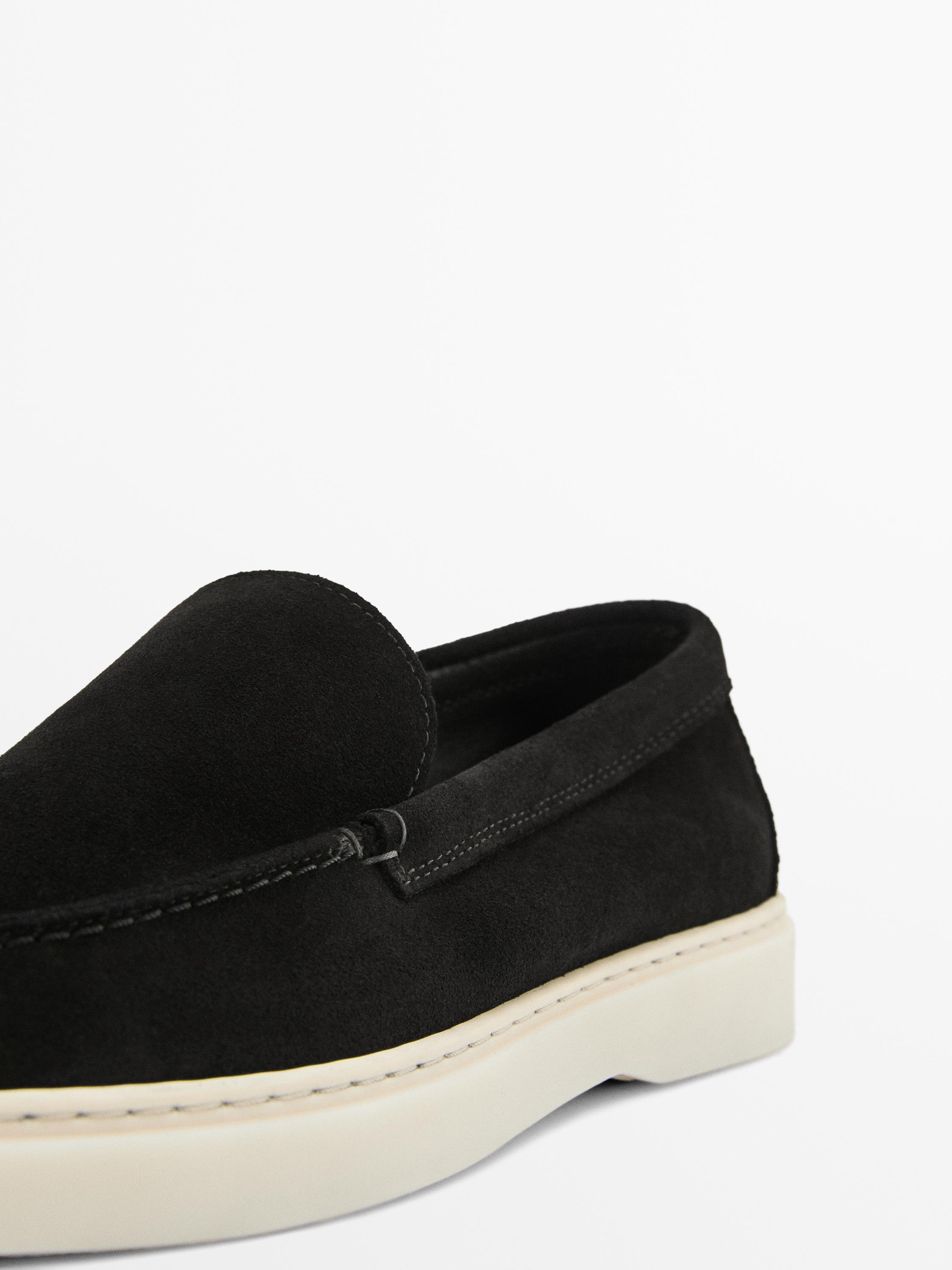 Split leather loafers