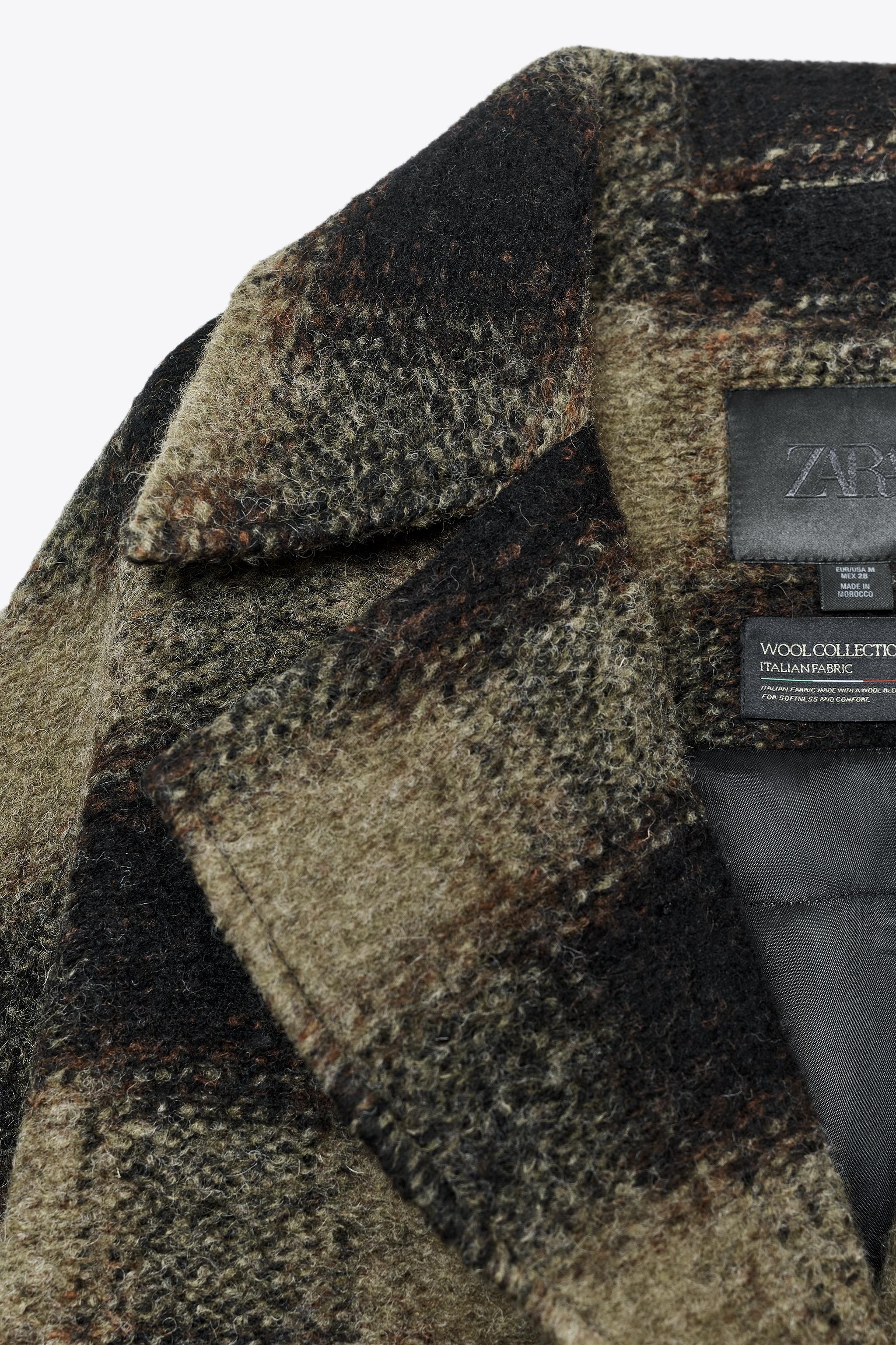 PLAID WOOL BLEND COAT ZW COLLECTION LIMITED EDITION