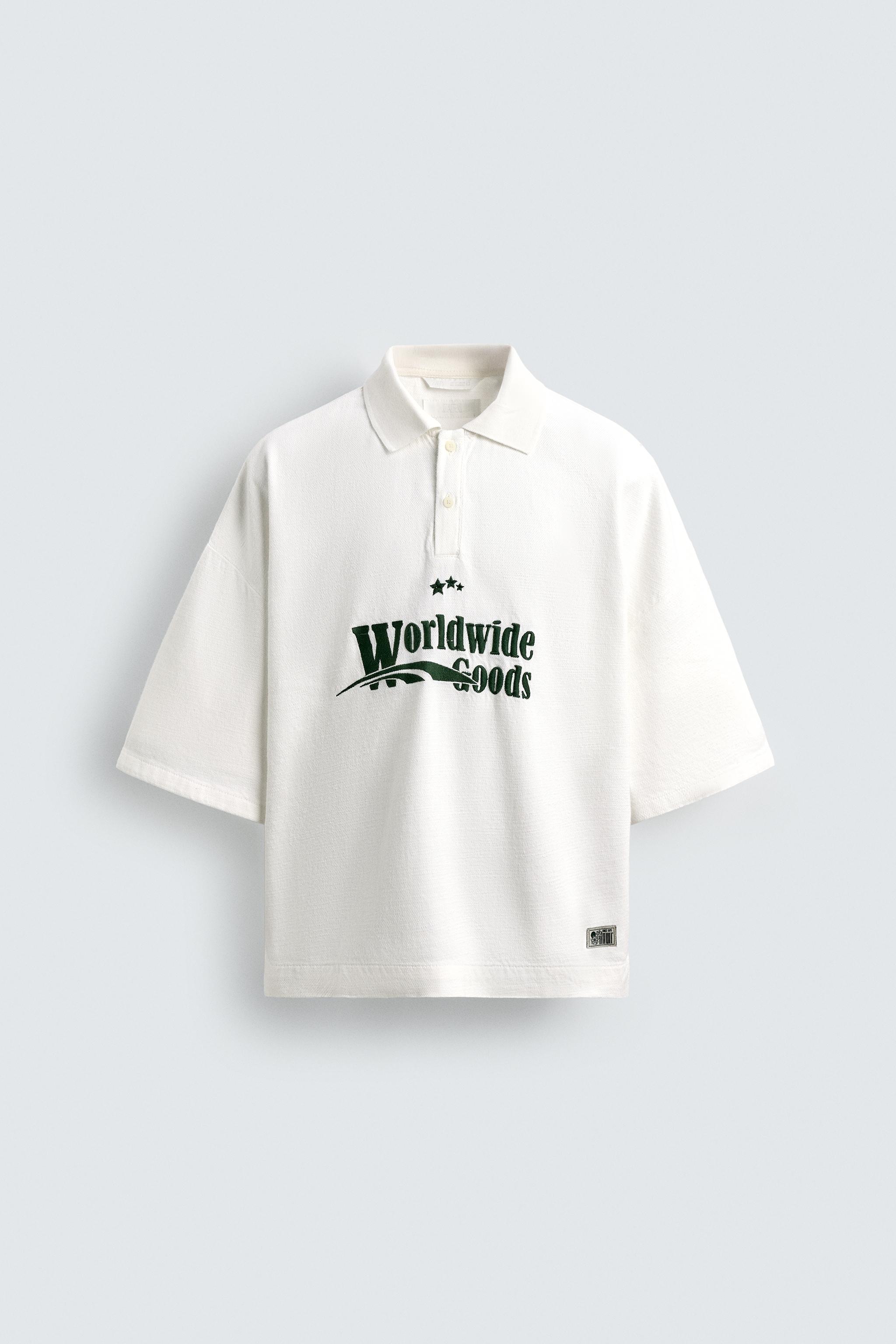 EMBROIDERED BOXY FIT POLO SHIRT