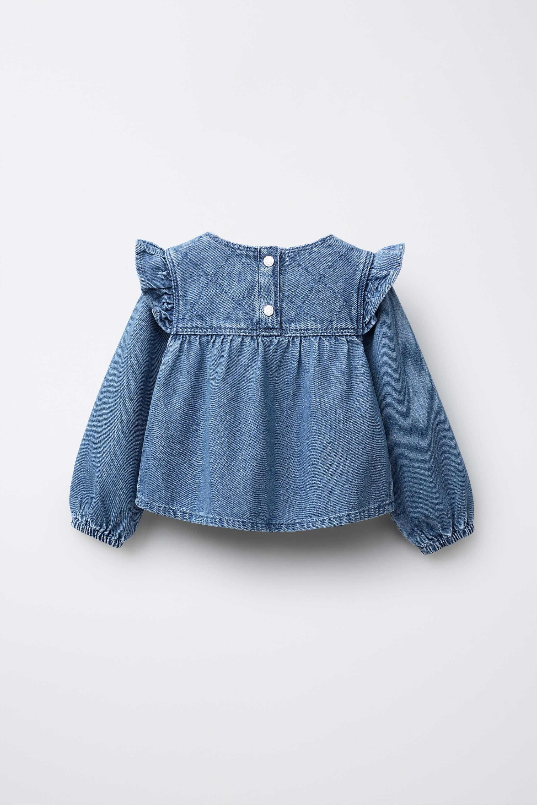 DENIM RUFFLE SHIRT