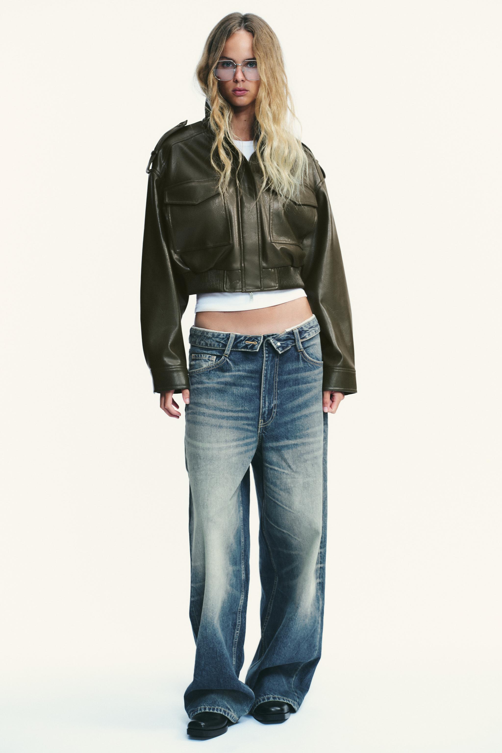 FAUX LEATHER CROPPED JACKET