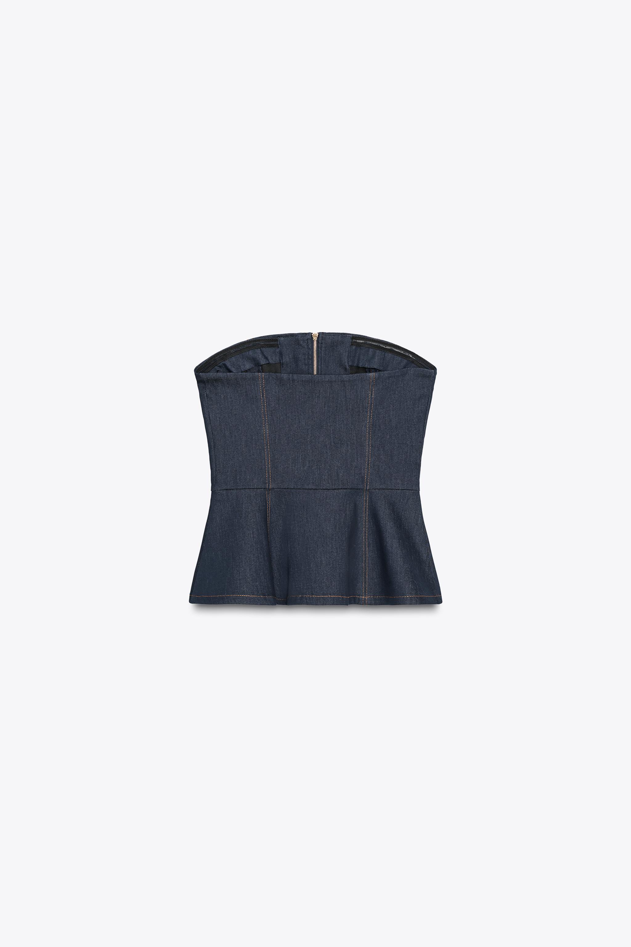 Z1975 DENIM BUSTIER TOP