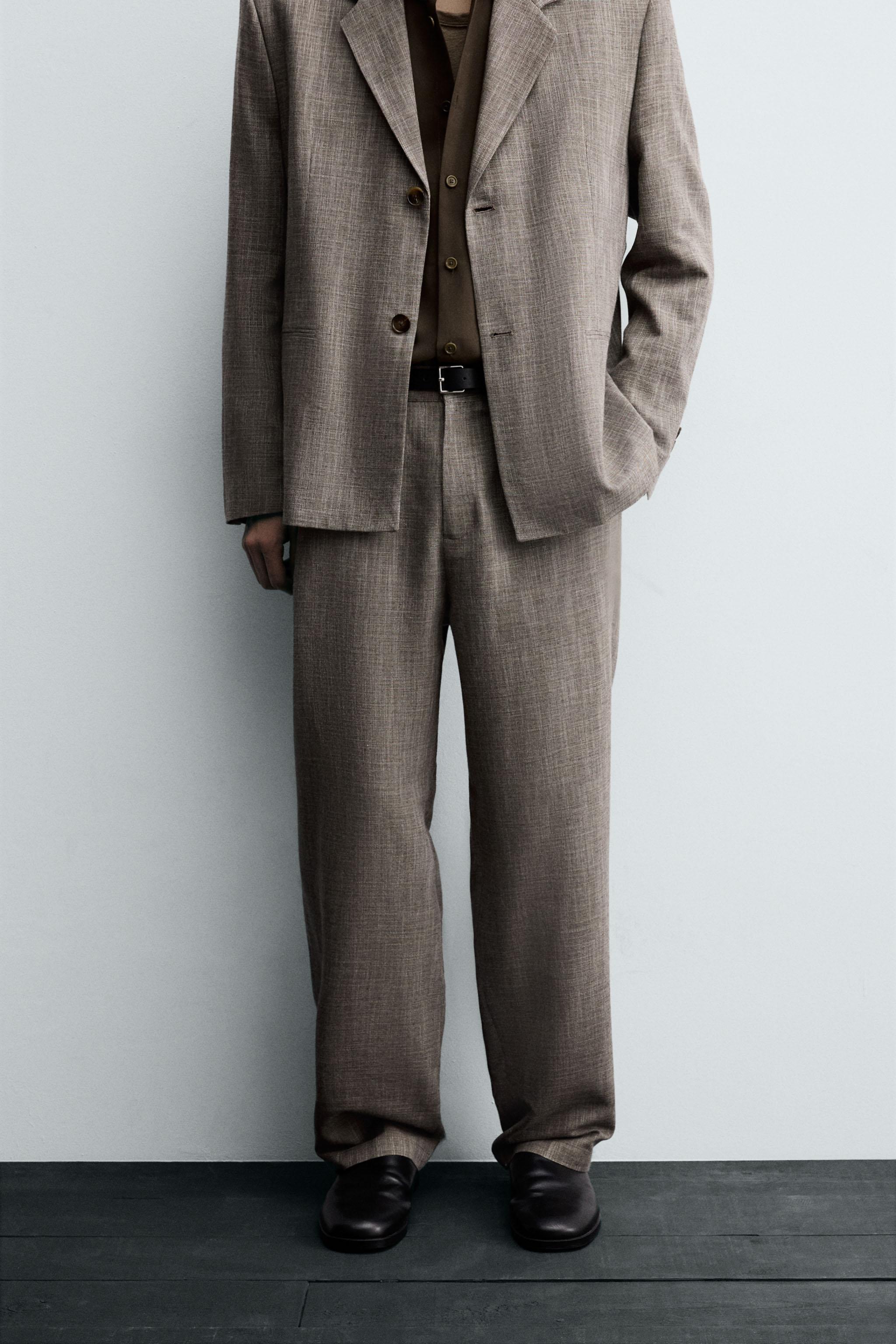 TEXTURED SUIT PANTS