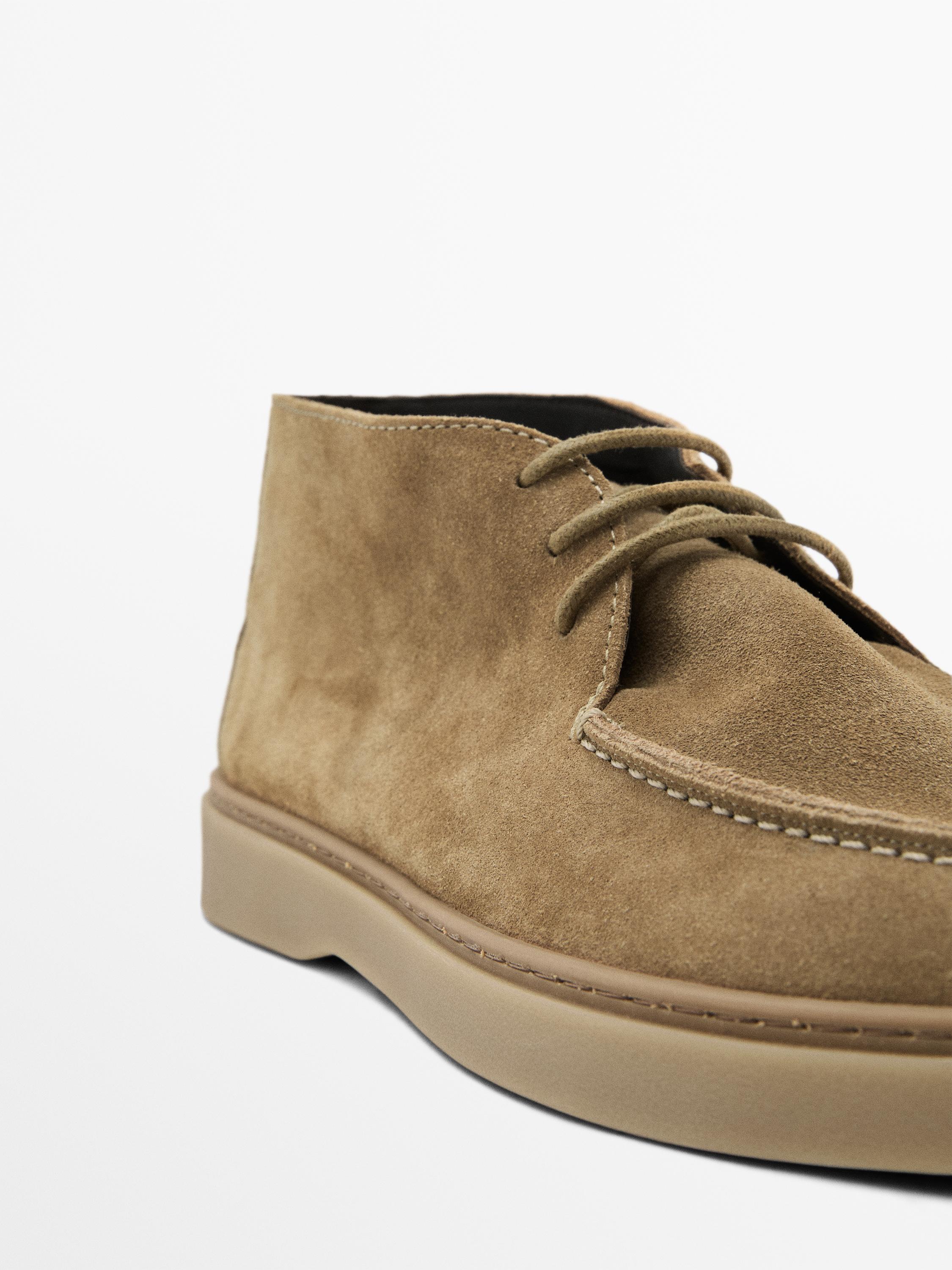 Soft split leather boot-style shoes