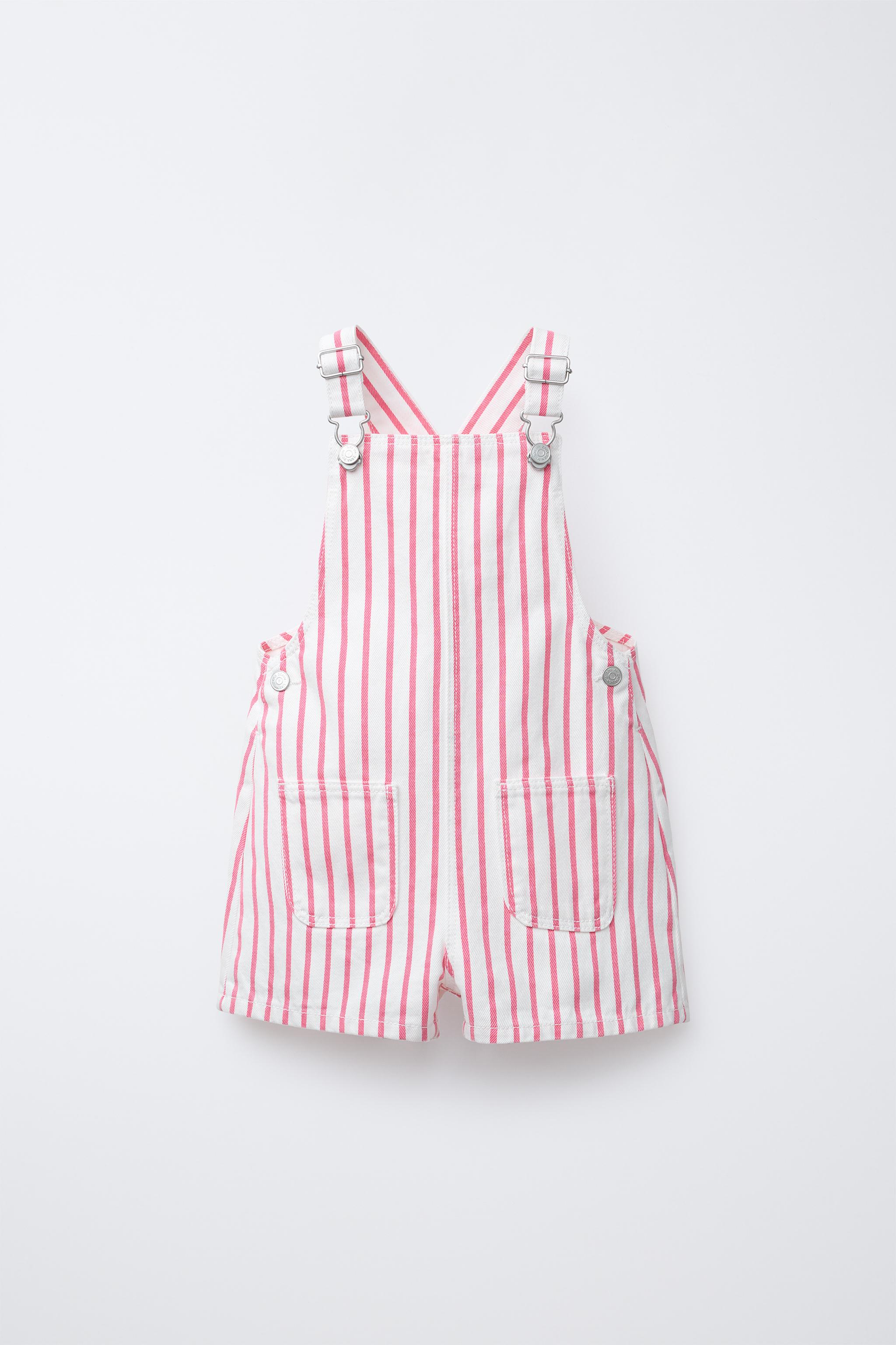 STRIPED TWILL OVERALLS