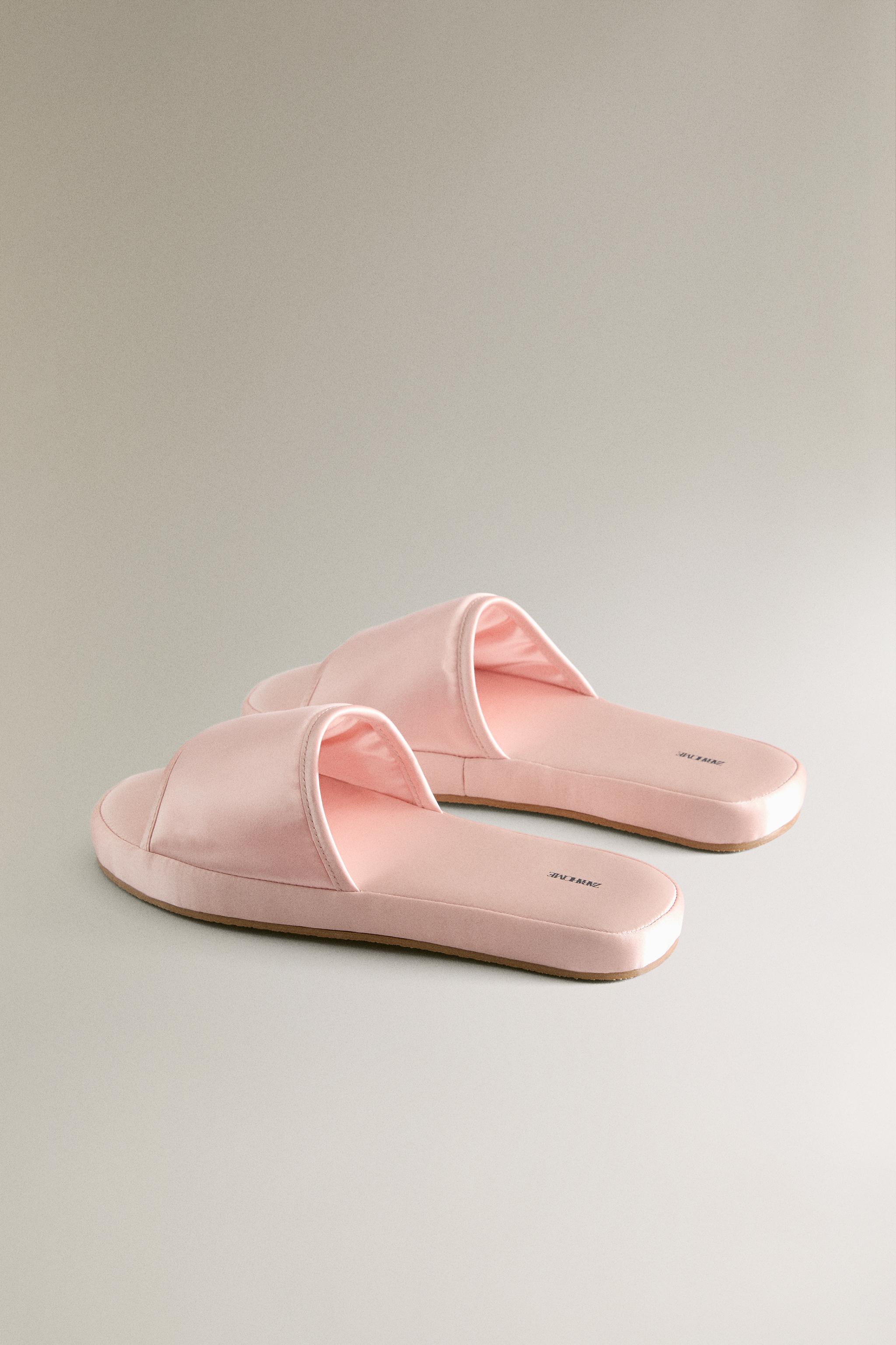SATEEN FLATFORM SLIDER SLIPPERS