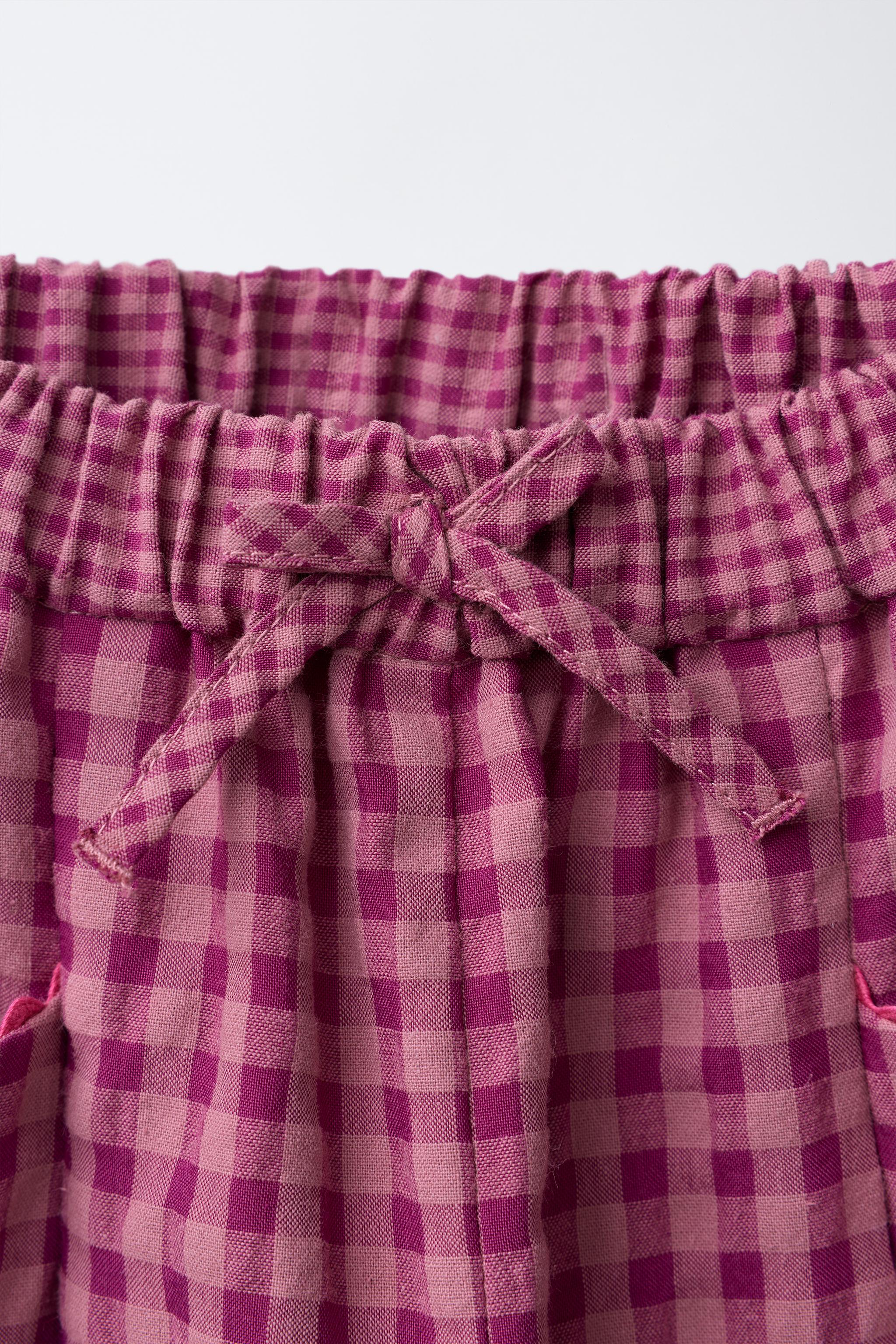 VICHY CHECK STRAIGHT-LEG PANTS