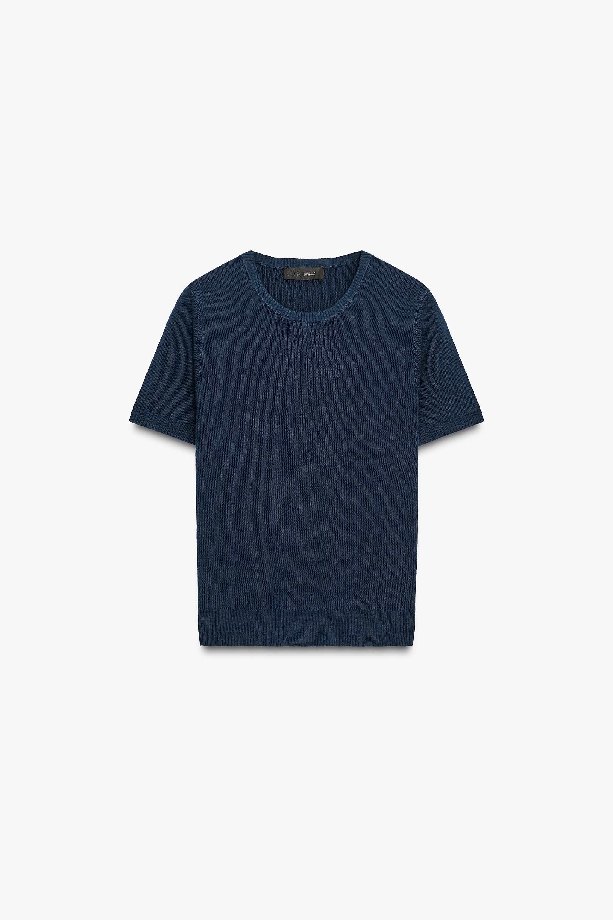 SHORT SLEEVE BASIC KNIT TOP