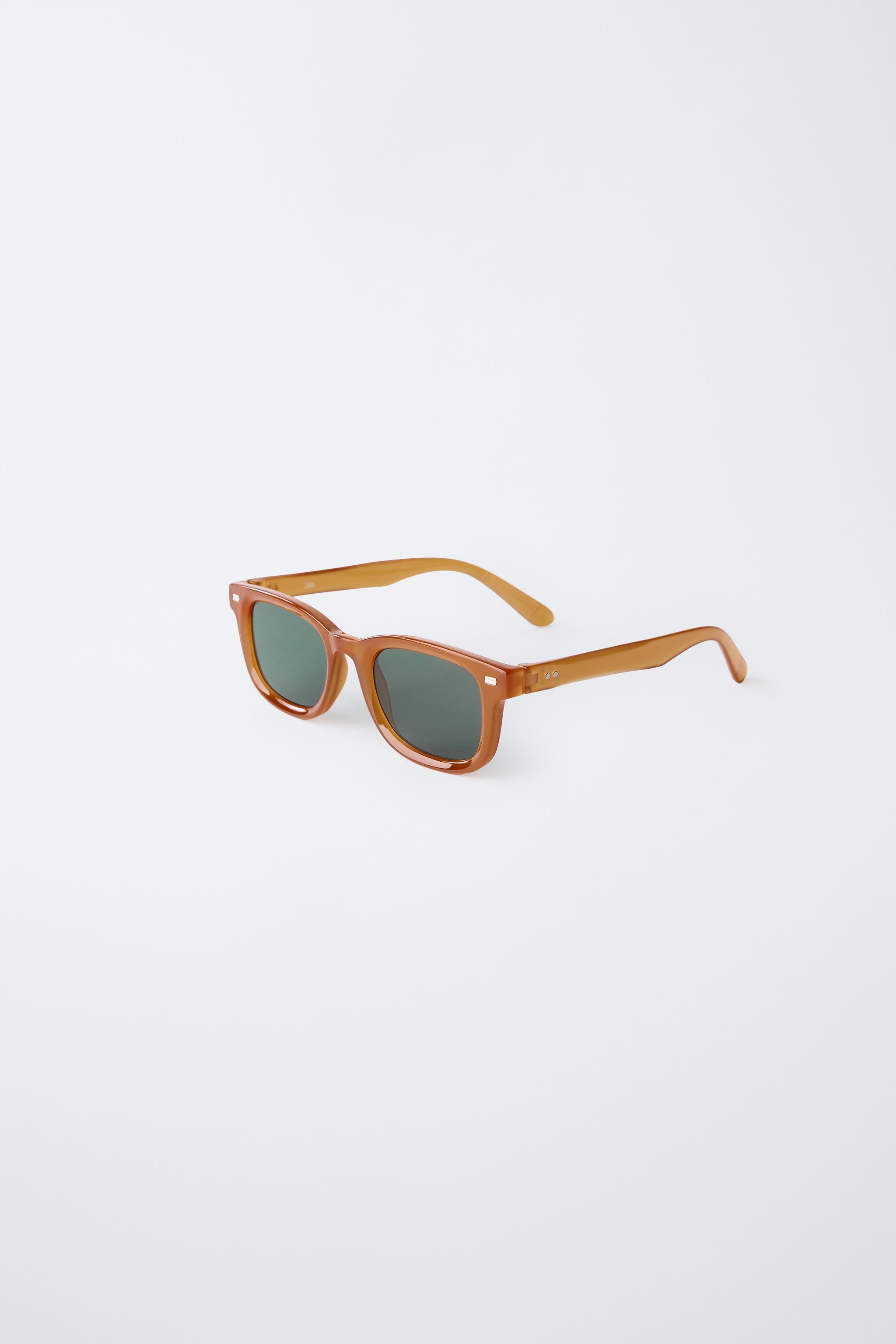 SQUARE TRANSLUCENT FRAME SUNGLASSES