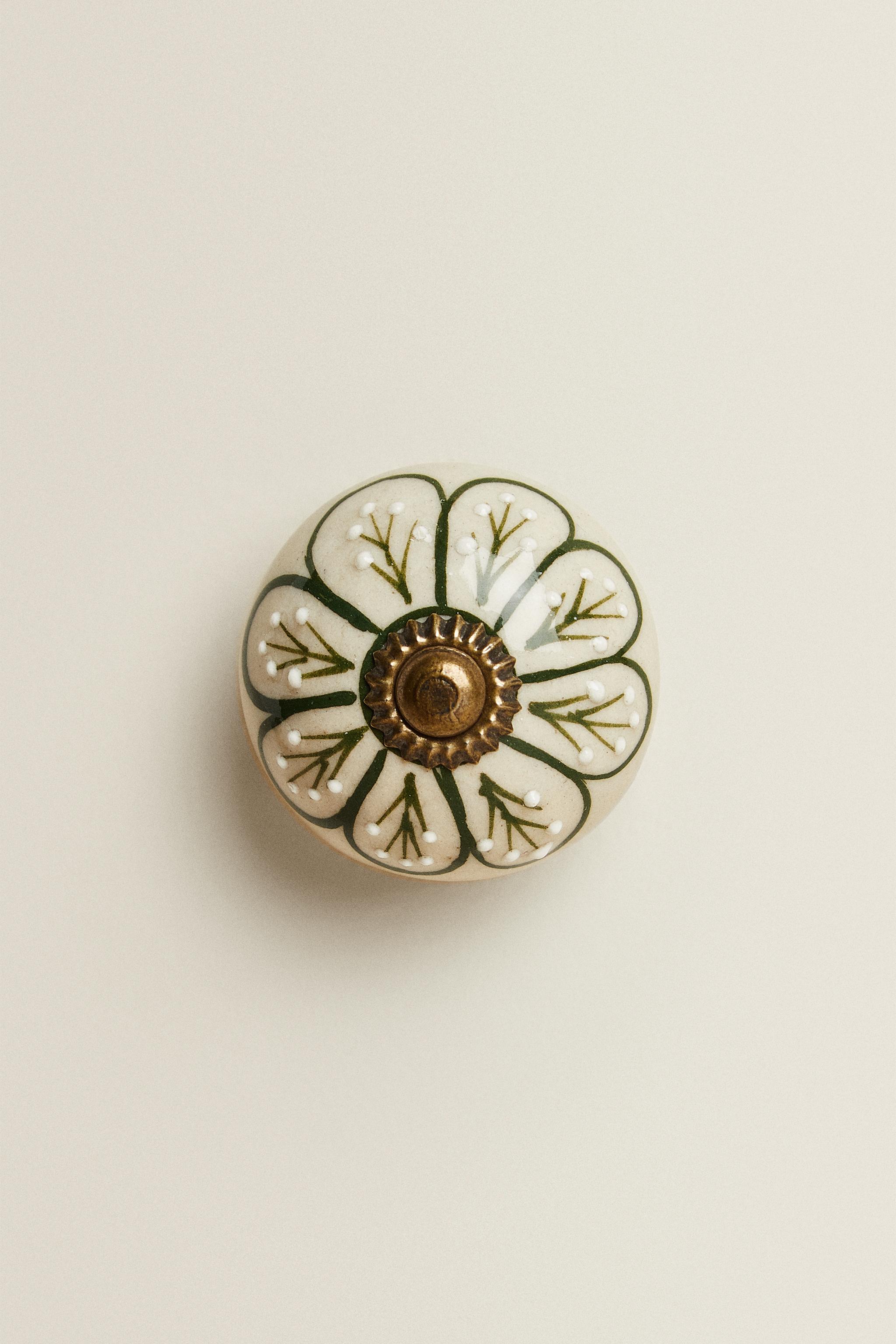 SET OF CERAMIC FLOWER KNOBS (SET OF 2)
