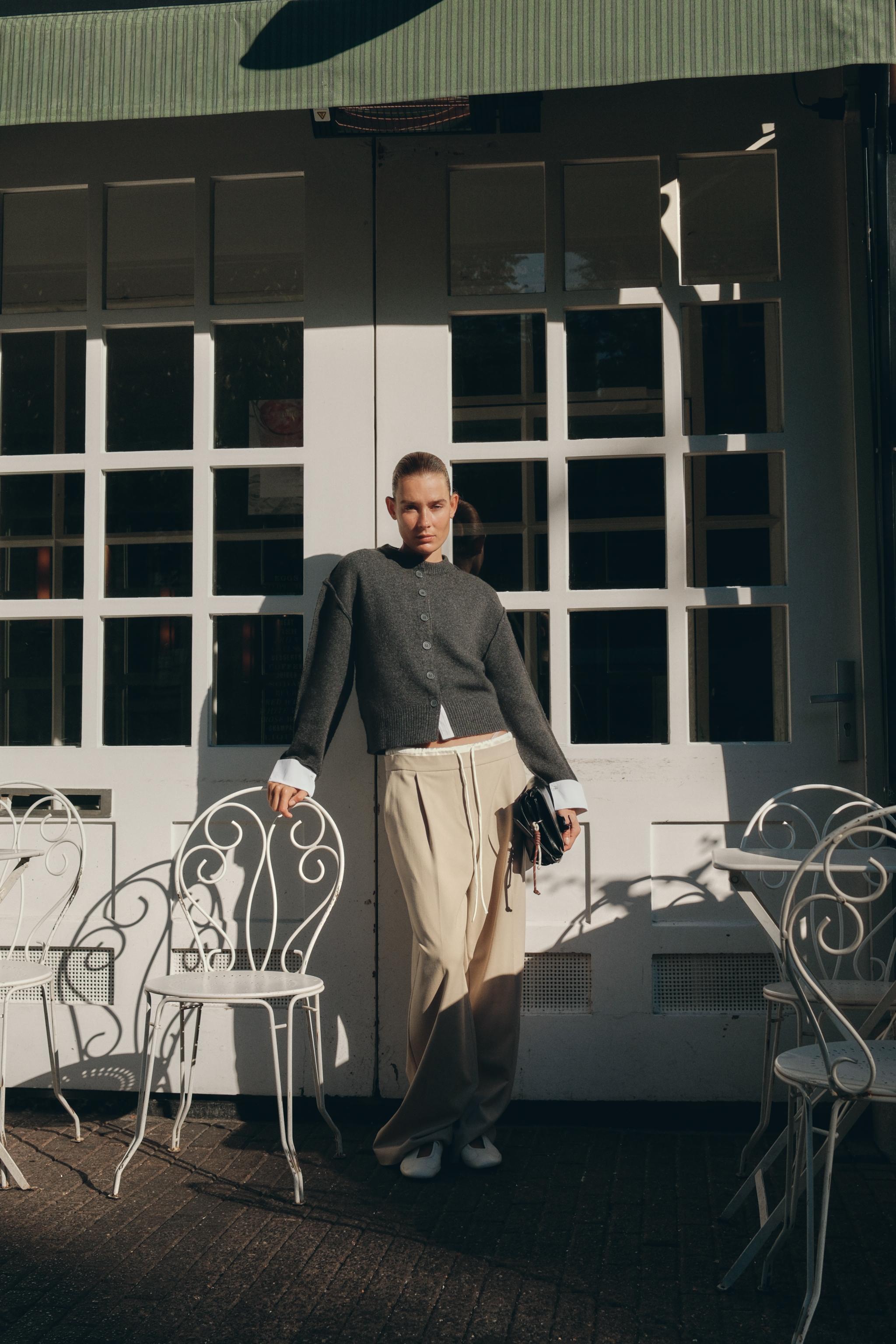 DOUBLE WAIST WIDE LEG PANTS