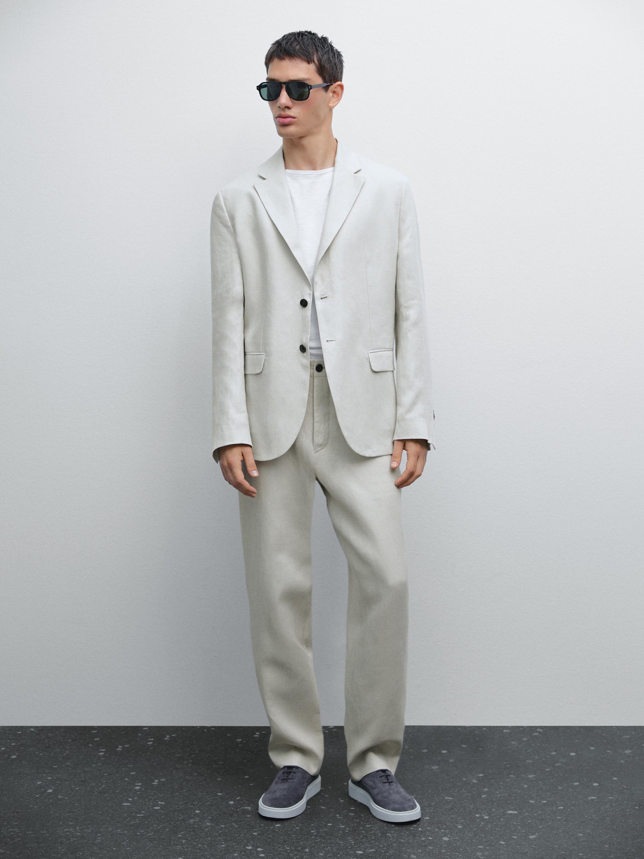 100% linen suit blazer