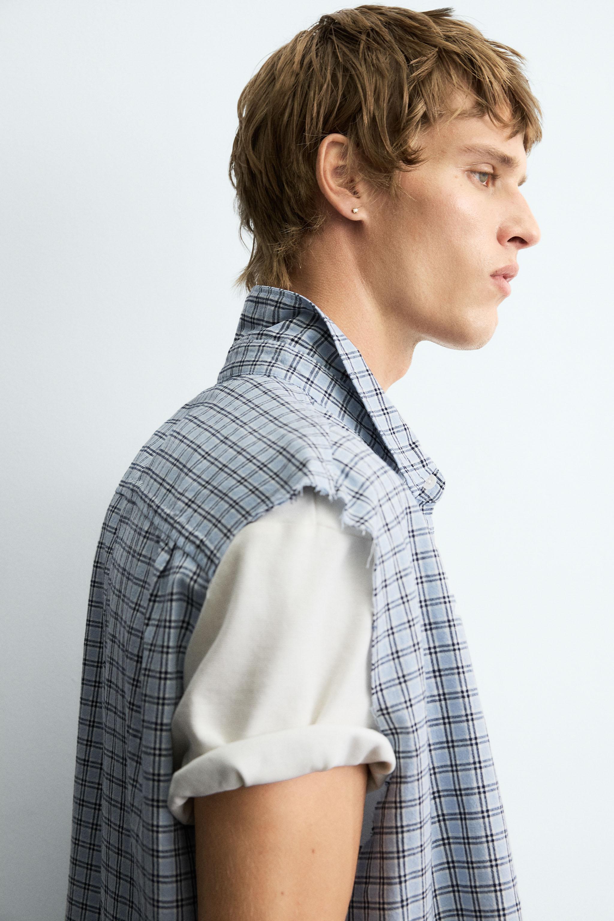 PLAID CROPPED FIT SHIRT