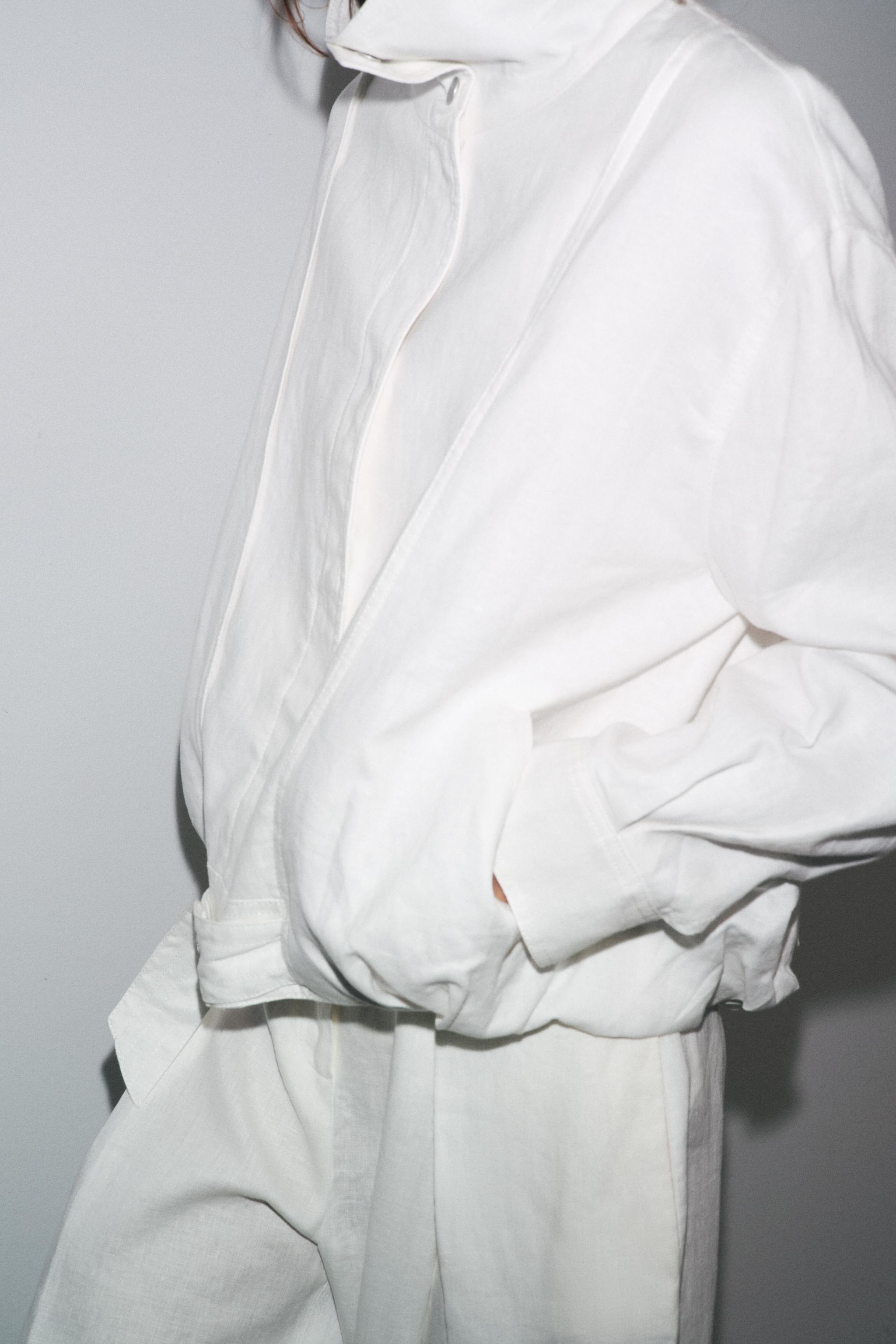 100% LINEN BOMBER JACKET ZW COLLECTION