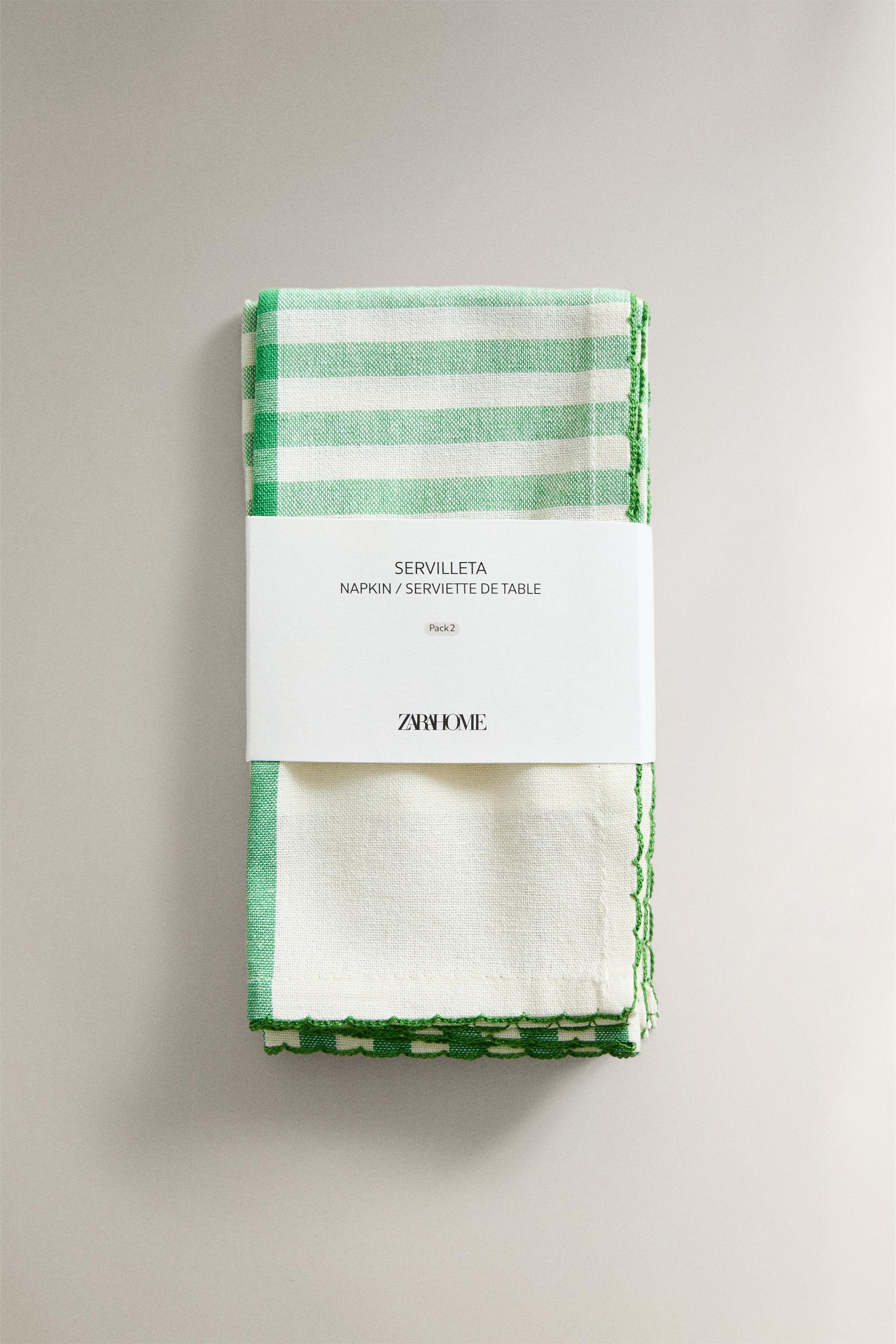SET OF DYED COTTON CHECK NAPKINS (SET OF 2)