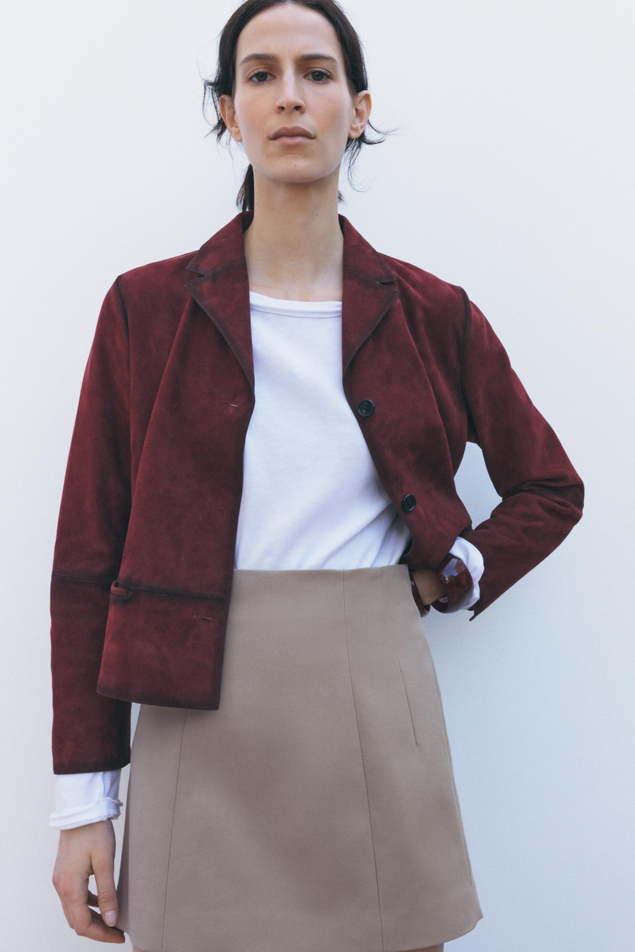 100% SUEDE LEATHER BLAZER ZW COLLECTION