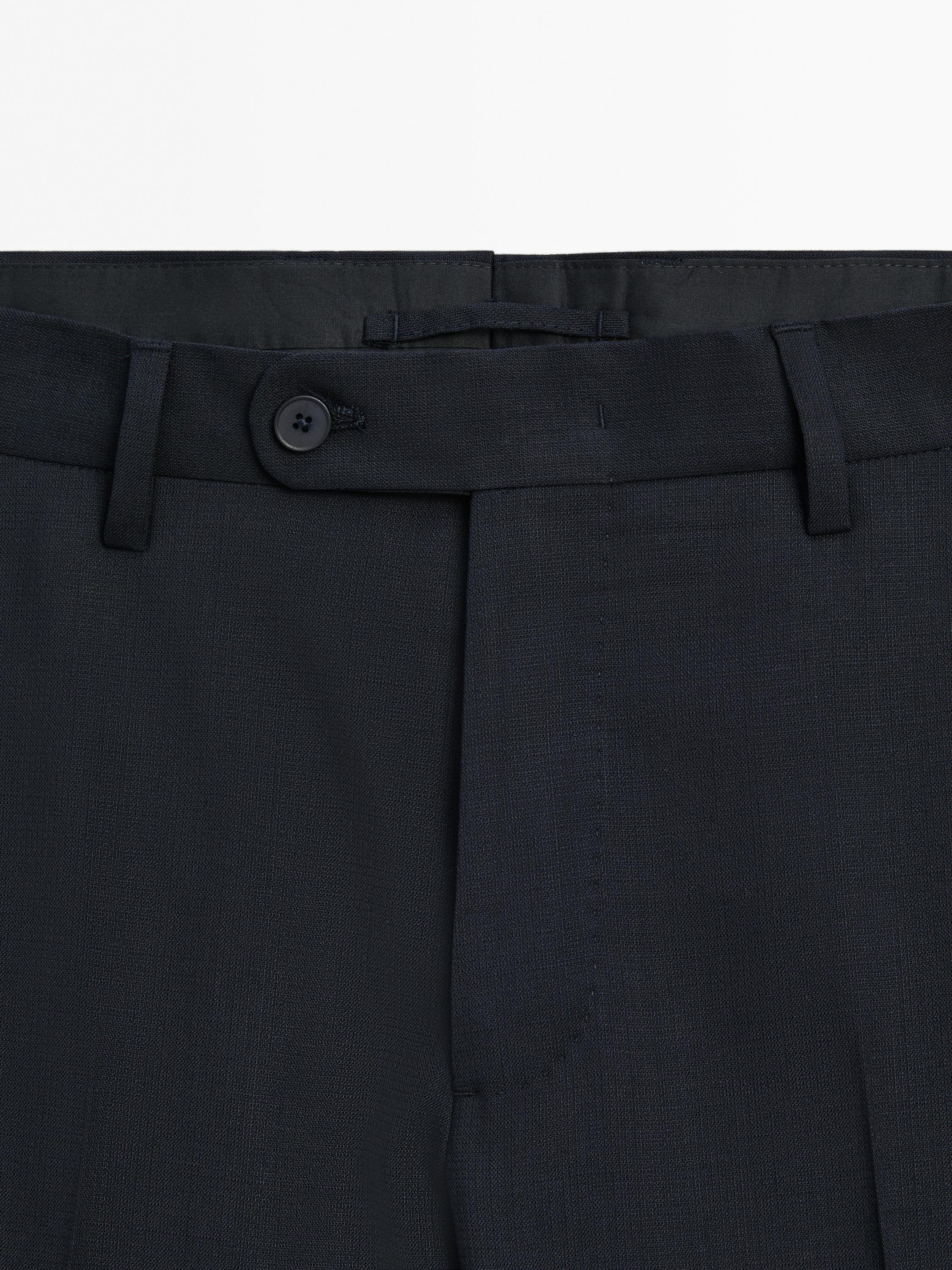 Wool blend suit trousers