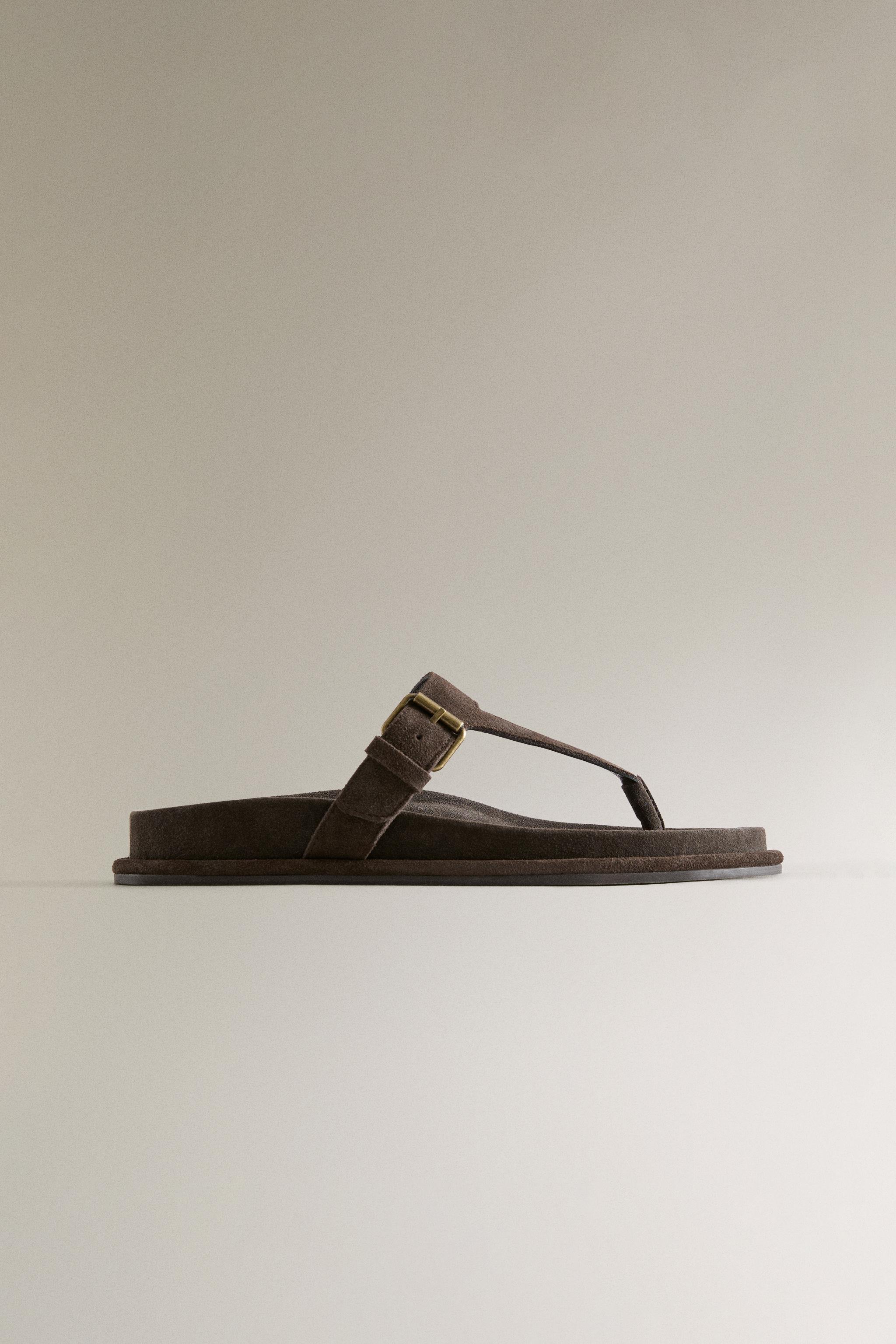 LEATHER SANDALS WITH ASYMMETRIC STRAP