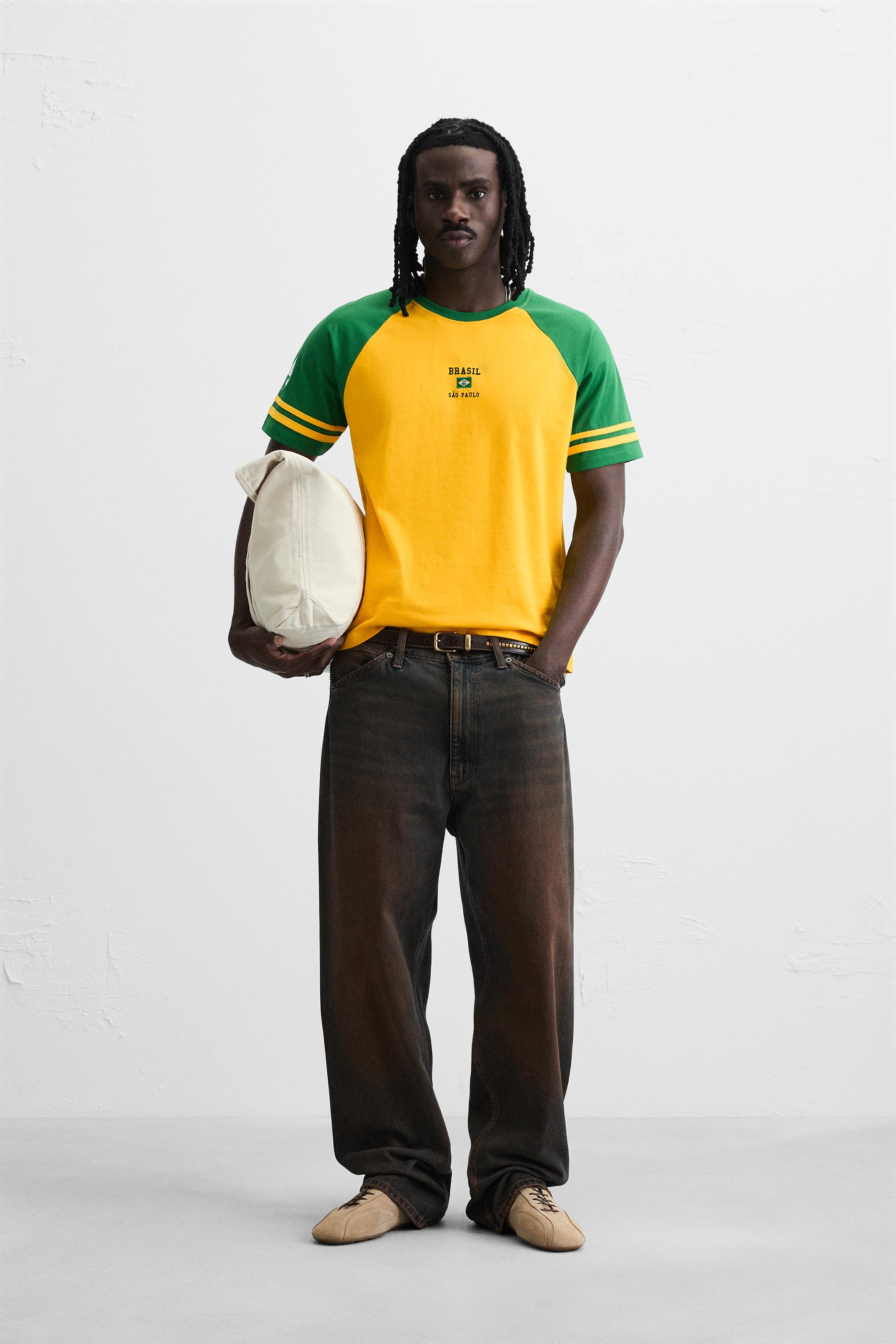 COLOR BLOCK EMBROIDERED T-SHIRT