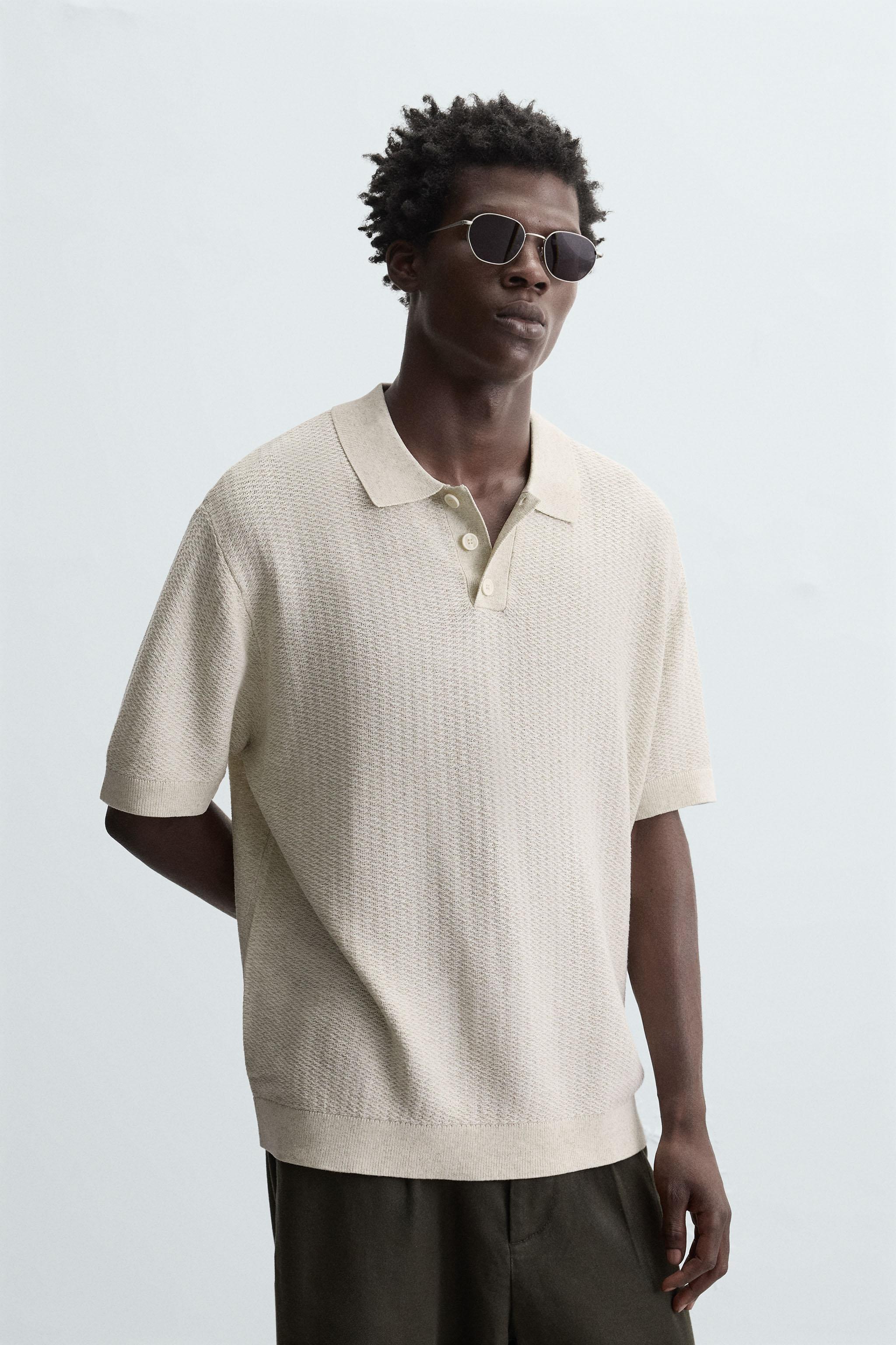 TEXTURED KNIT POLO SHIRT