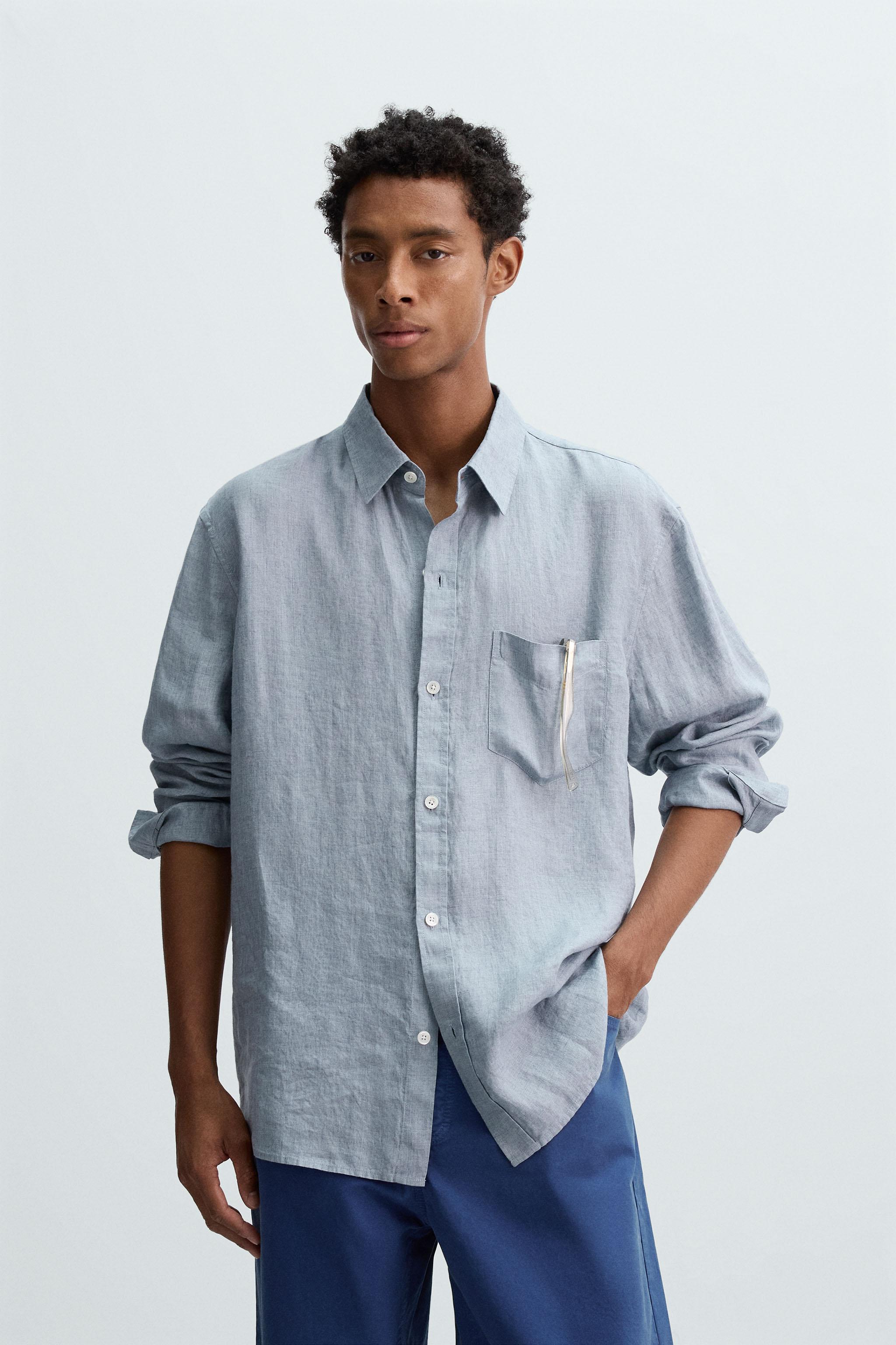 RELAXED FIT 100% LINEN SHIRT