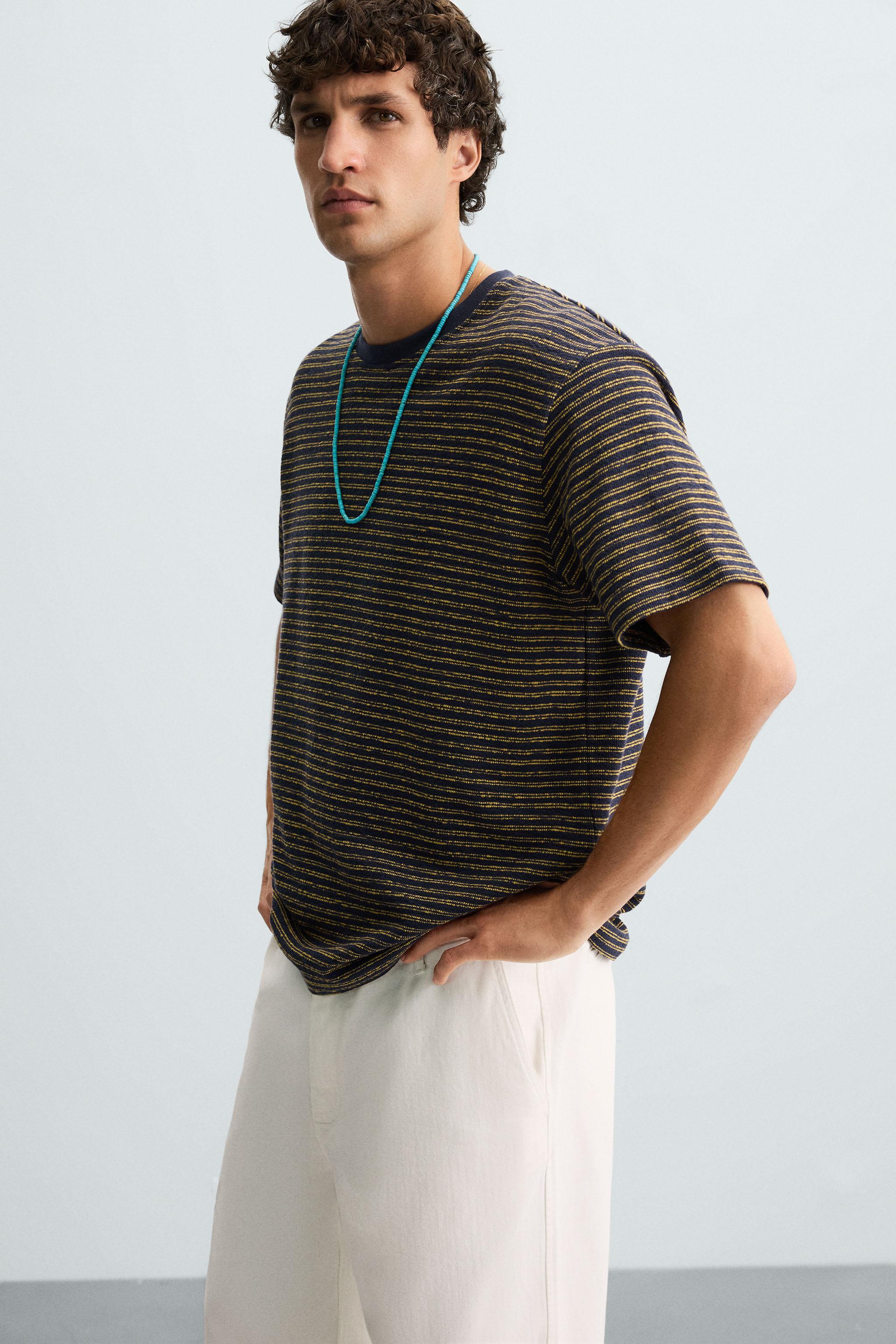 JACQUARD STRIPED T-SHIRT
