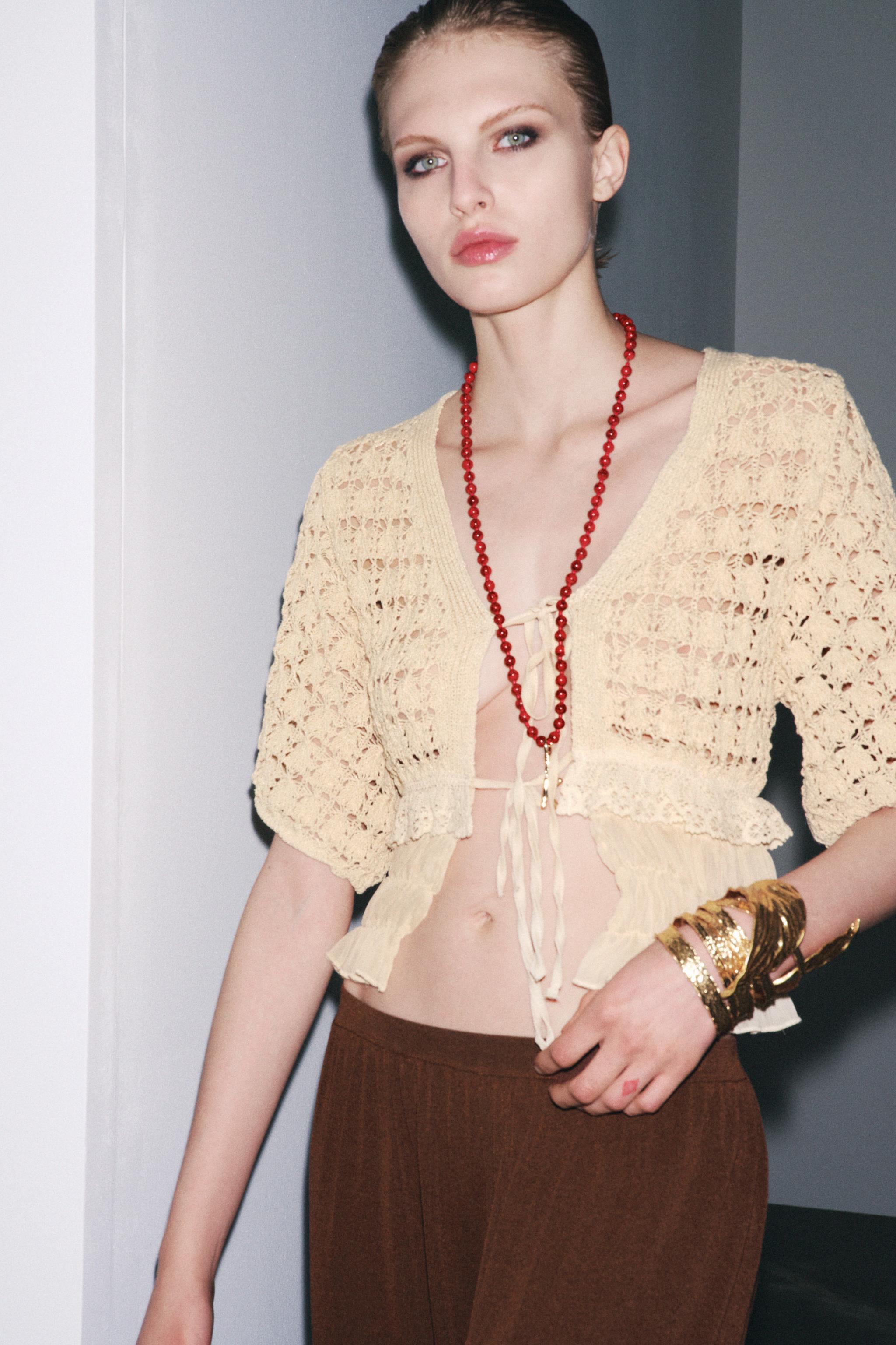 COMBINATION KNIT CARDIGAN