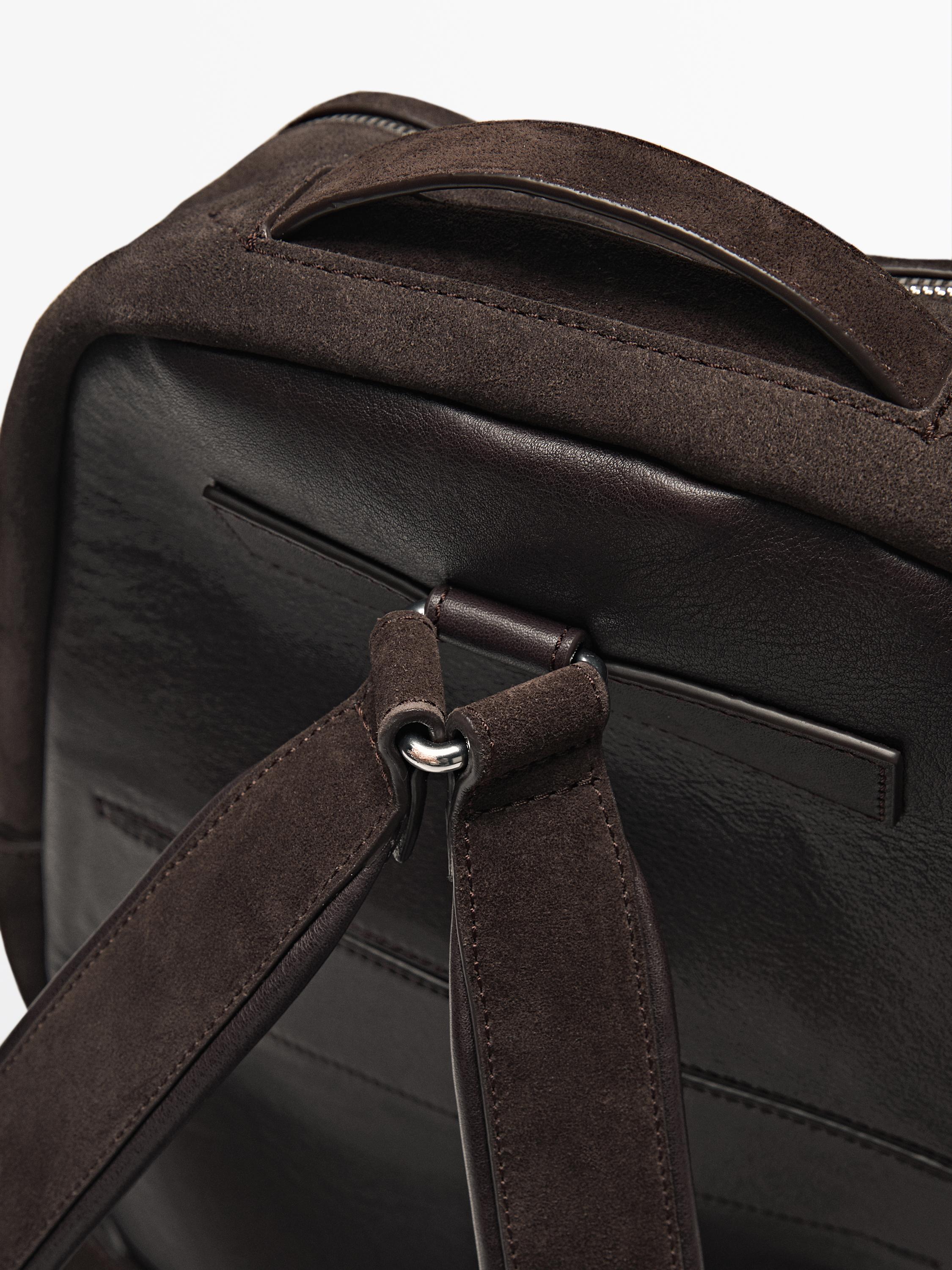 Nappa leather backpack with zip