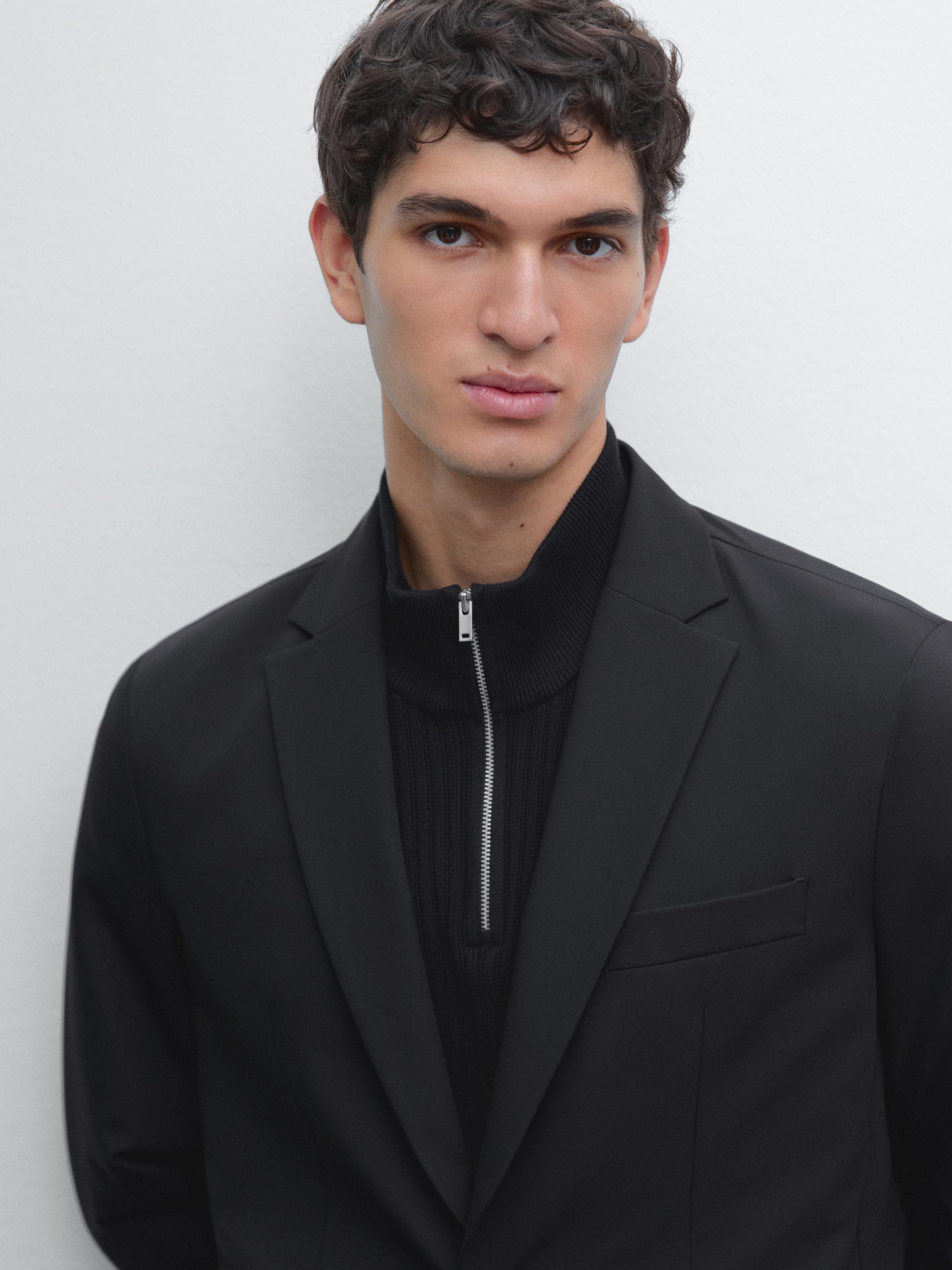 Technical fabric blazer