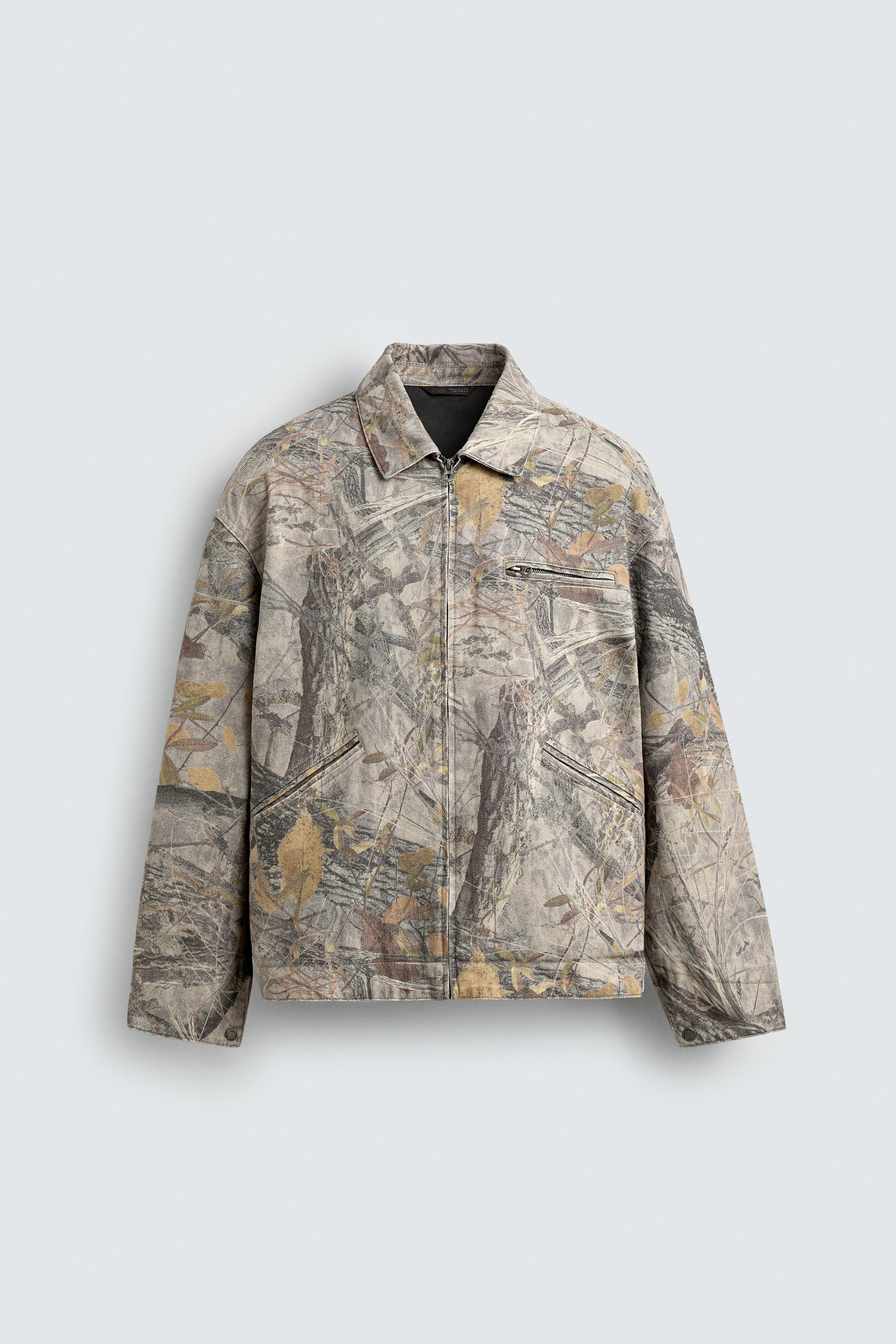 WASHED JACKET ABSTRACT PRINT