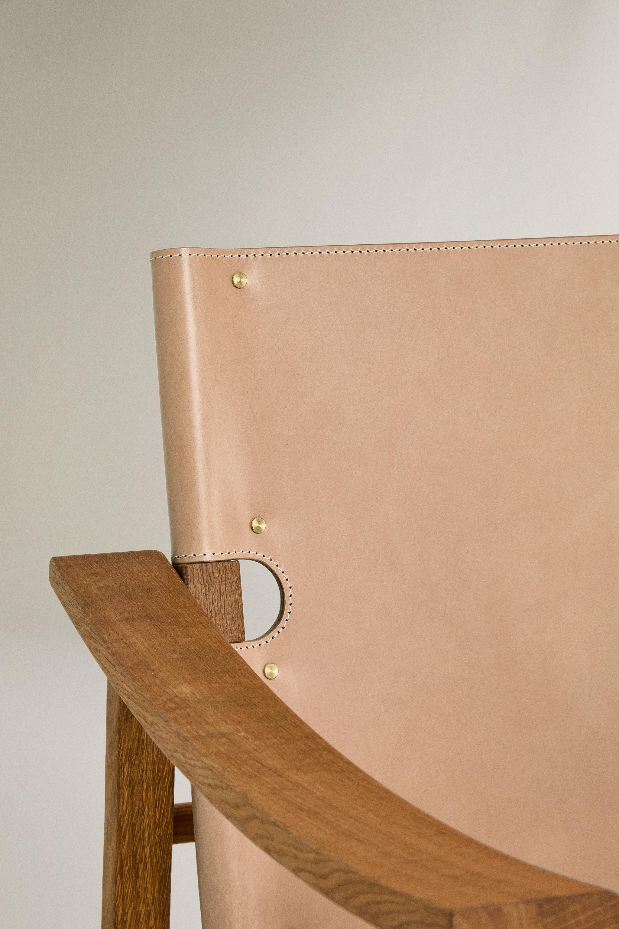 OAK WOOD LEATHER CHAIR X OTZI