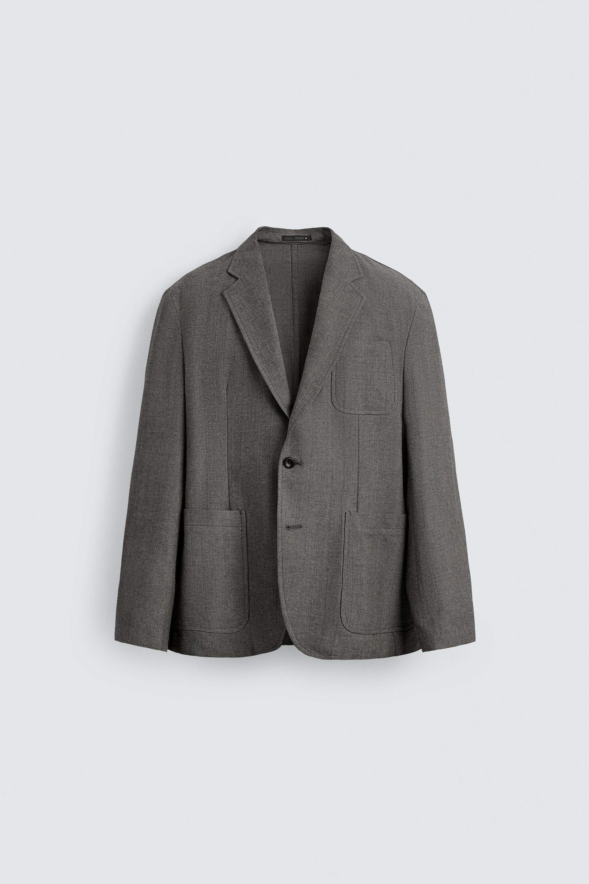 HERRINGBONE TEXTURED BLAZER